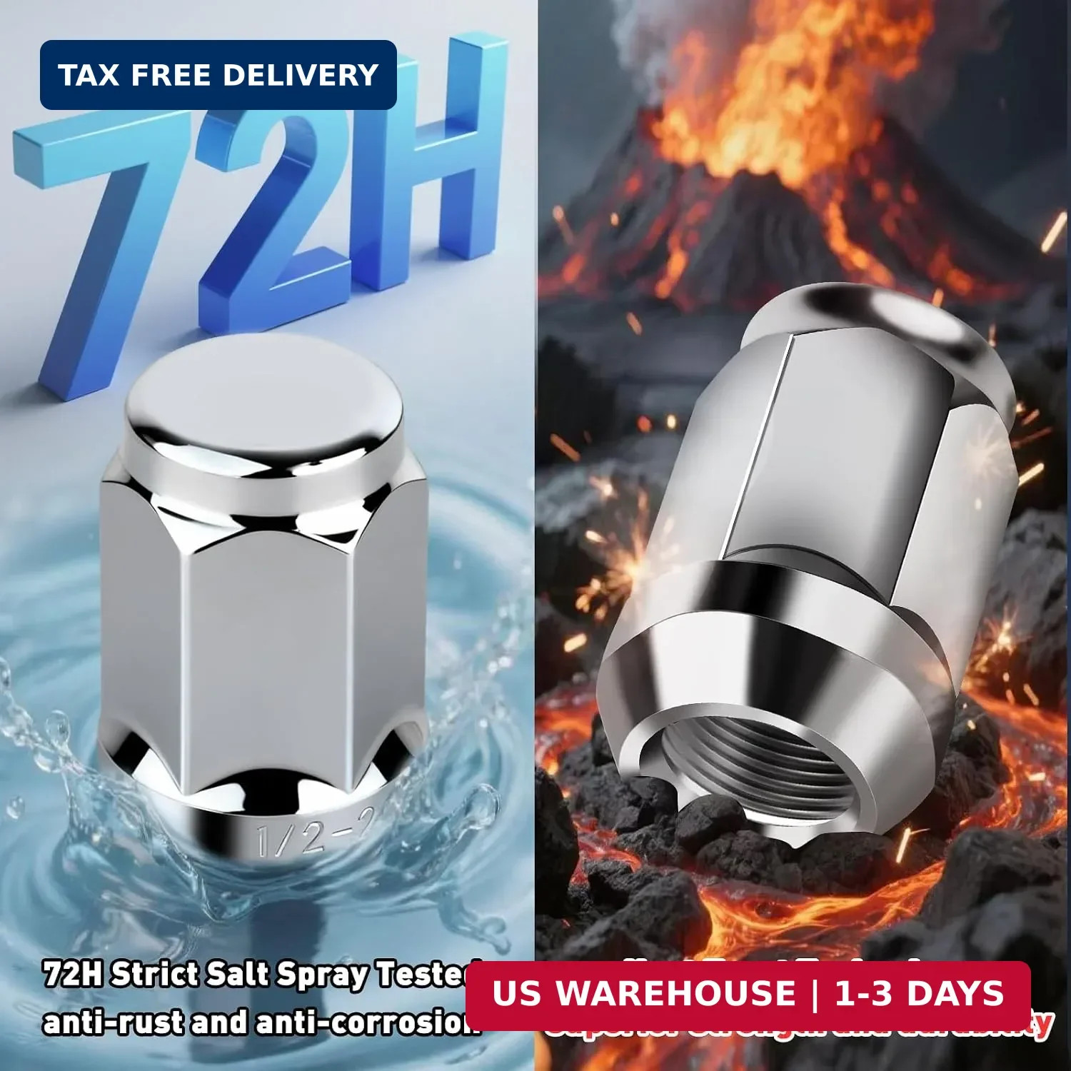 20PCS 1/2-20 Closed End Lug Nuts,1.38” Tall 19mm Hex,Replacement for Jeep1987-2