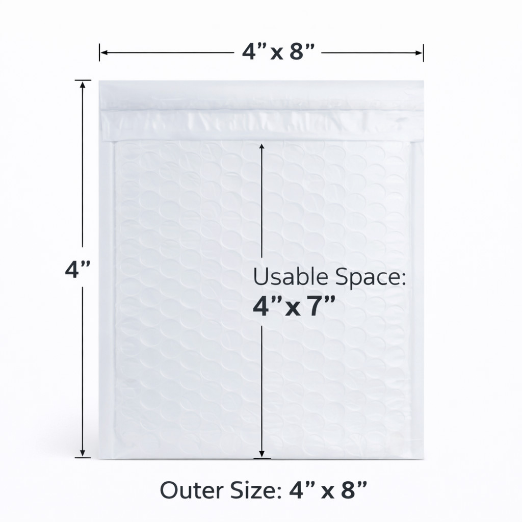 4×8 Poly Bubble Mailers Self Seal Padded Envelopes 4×7 Inner Shipping Bags
