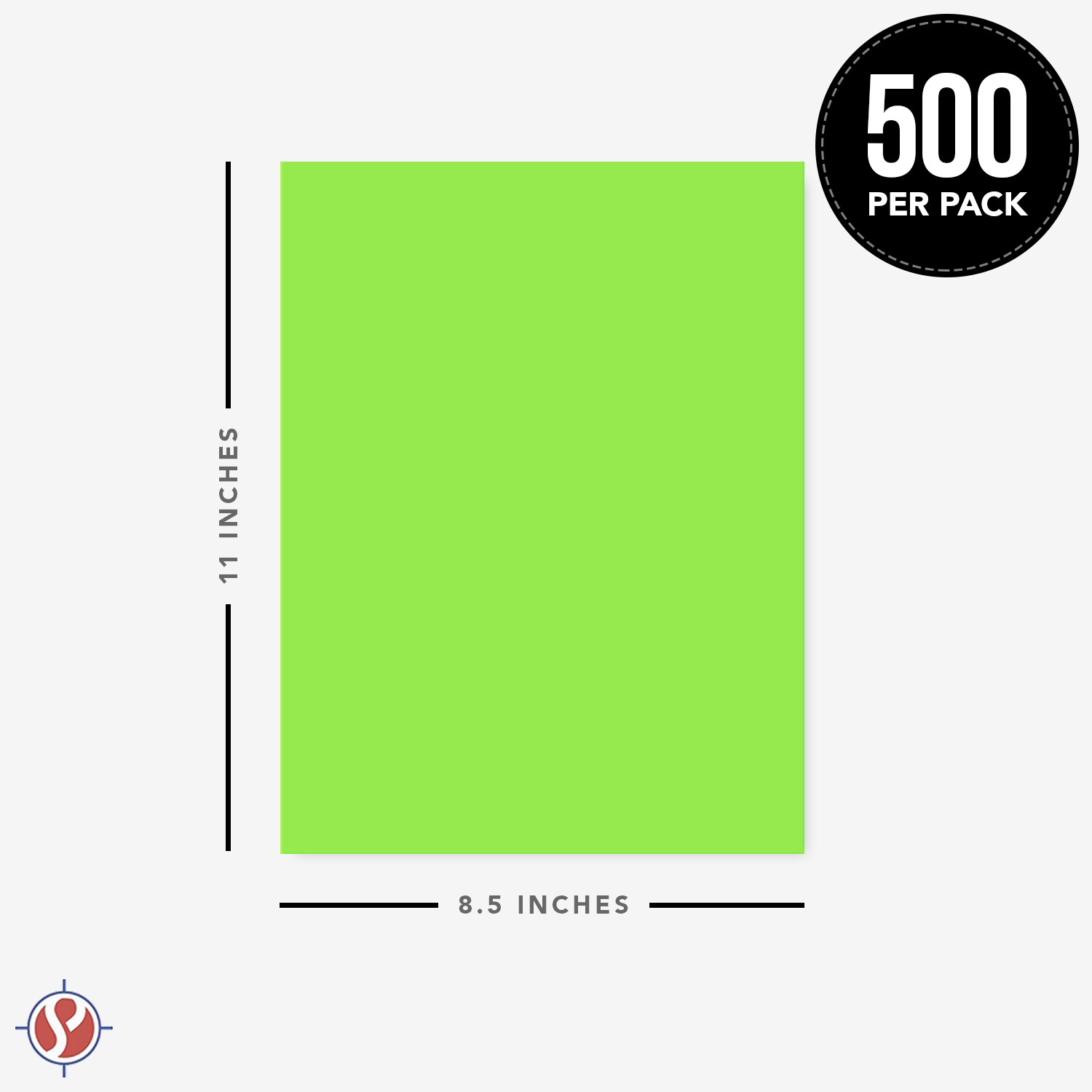 Neon Green Bright Color Paper, 24lb Bond (90GSM), 8.5 x 11, 500 Sheets