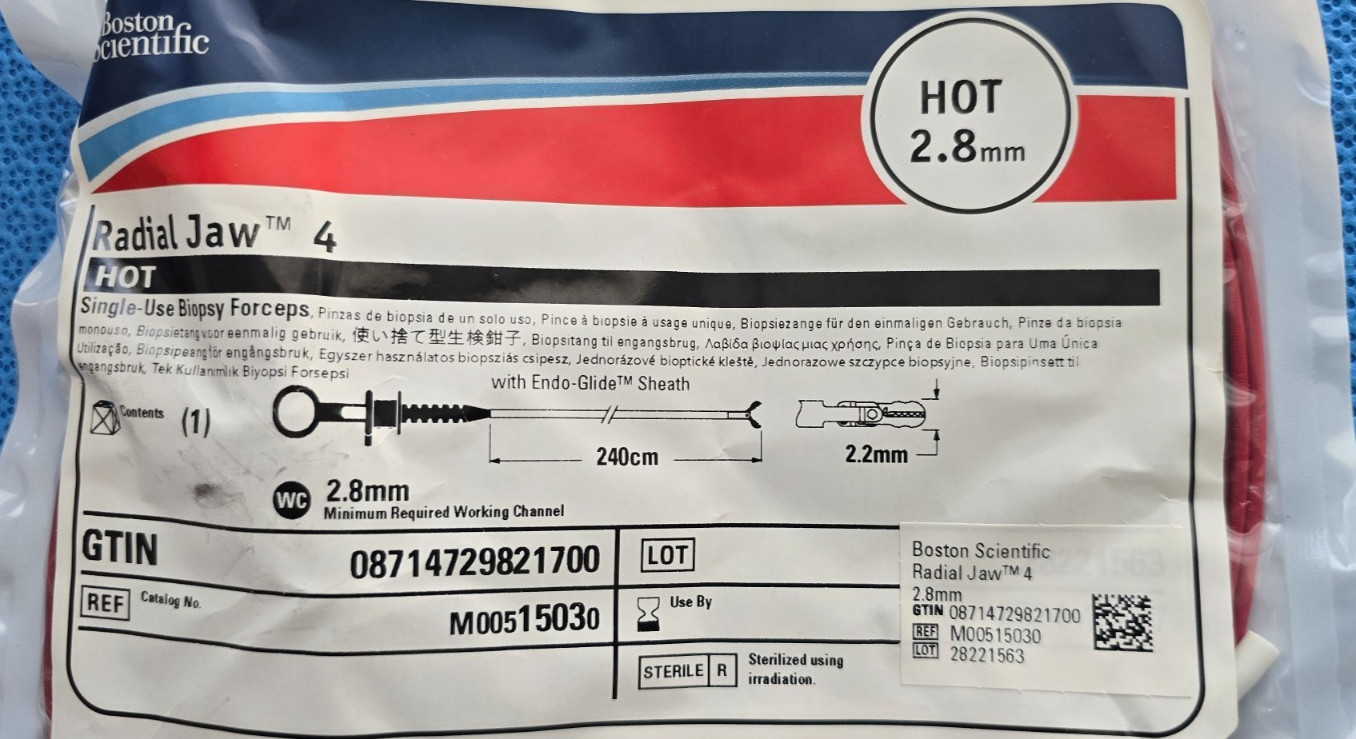Olympus Biopsy Forceps 2.8mm x 240mm (Disposable Forceps HOT 2.8mm)