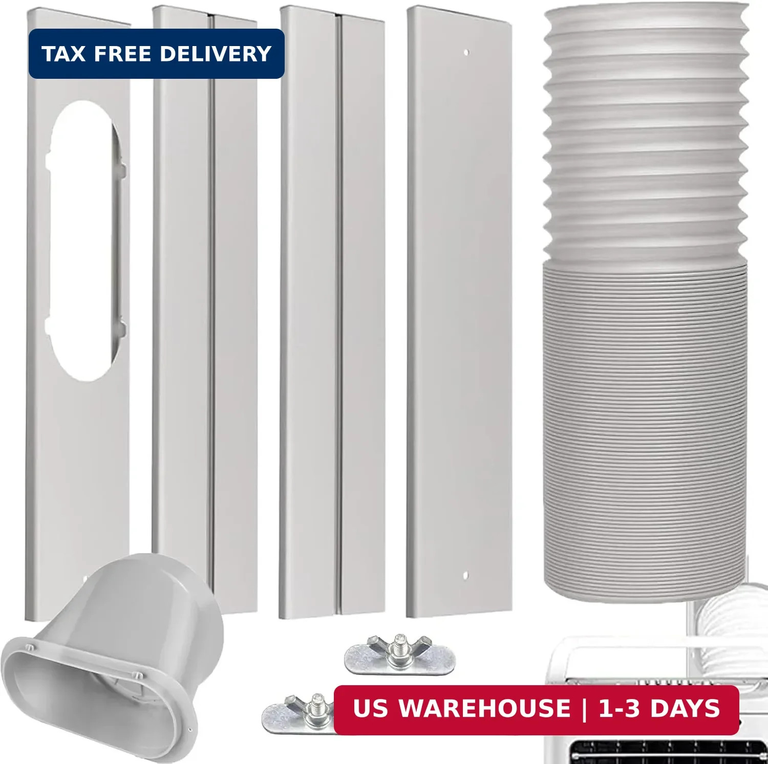 Portable Air Conditioner Window Vent Kit with 5.9″ Exhaust Hose Universal Portab