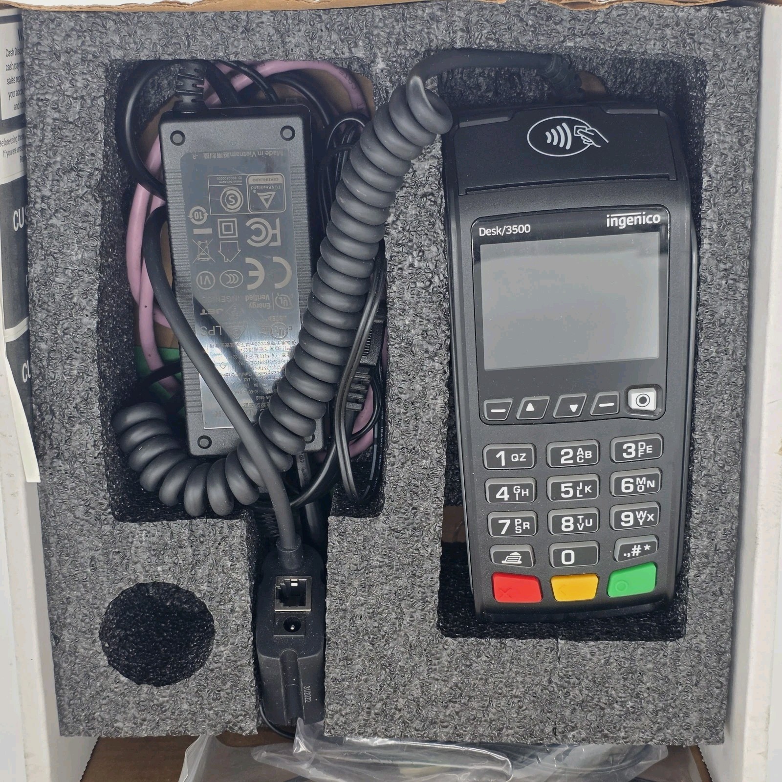 Ingenico Desk 3500 Ethernet Terminal Card Reader Complete Tested Working