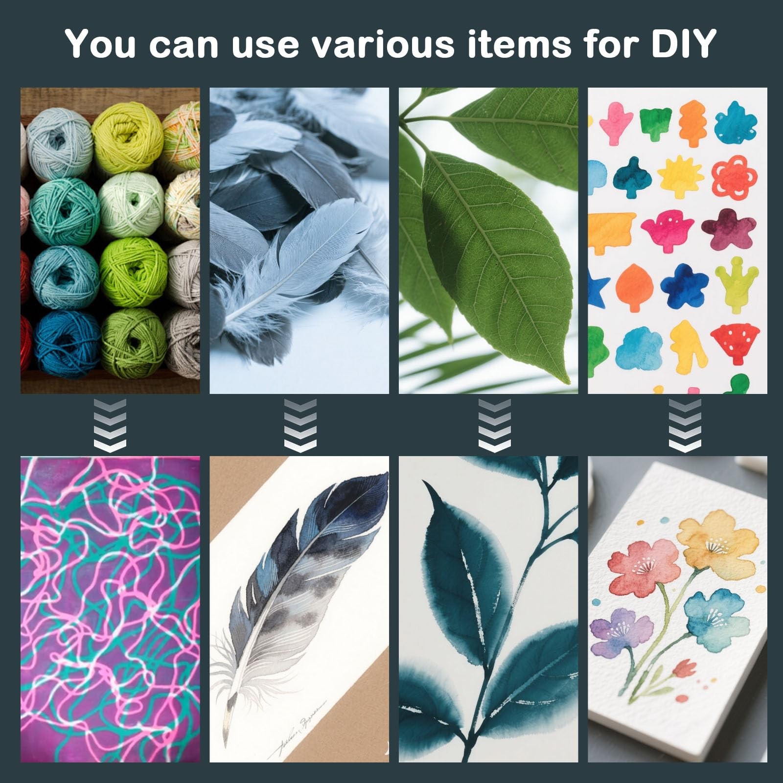 5×7 Inch Gel Plate Printing Kit Rubber Roller Watercolor Stencils Paper