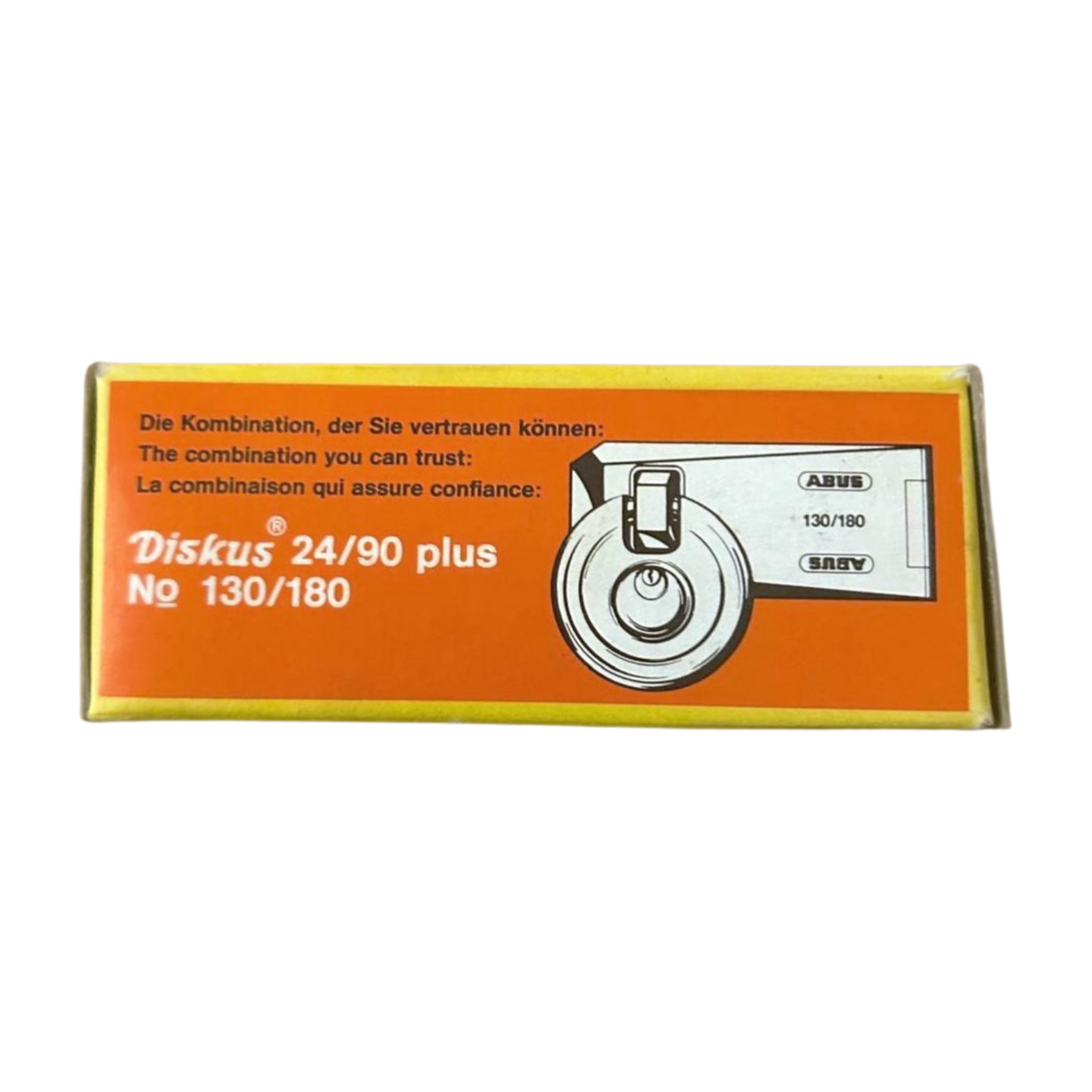 Vintage ABUS 24/90 Diskus disk padlock KD, indoor and outdoor use