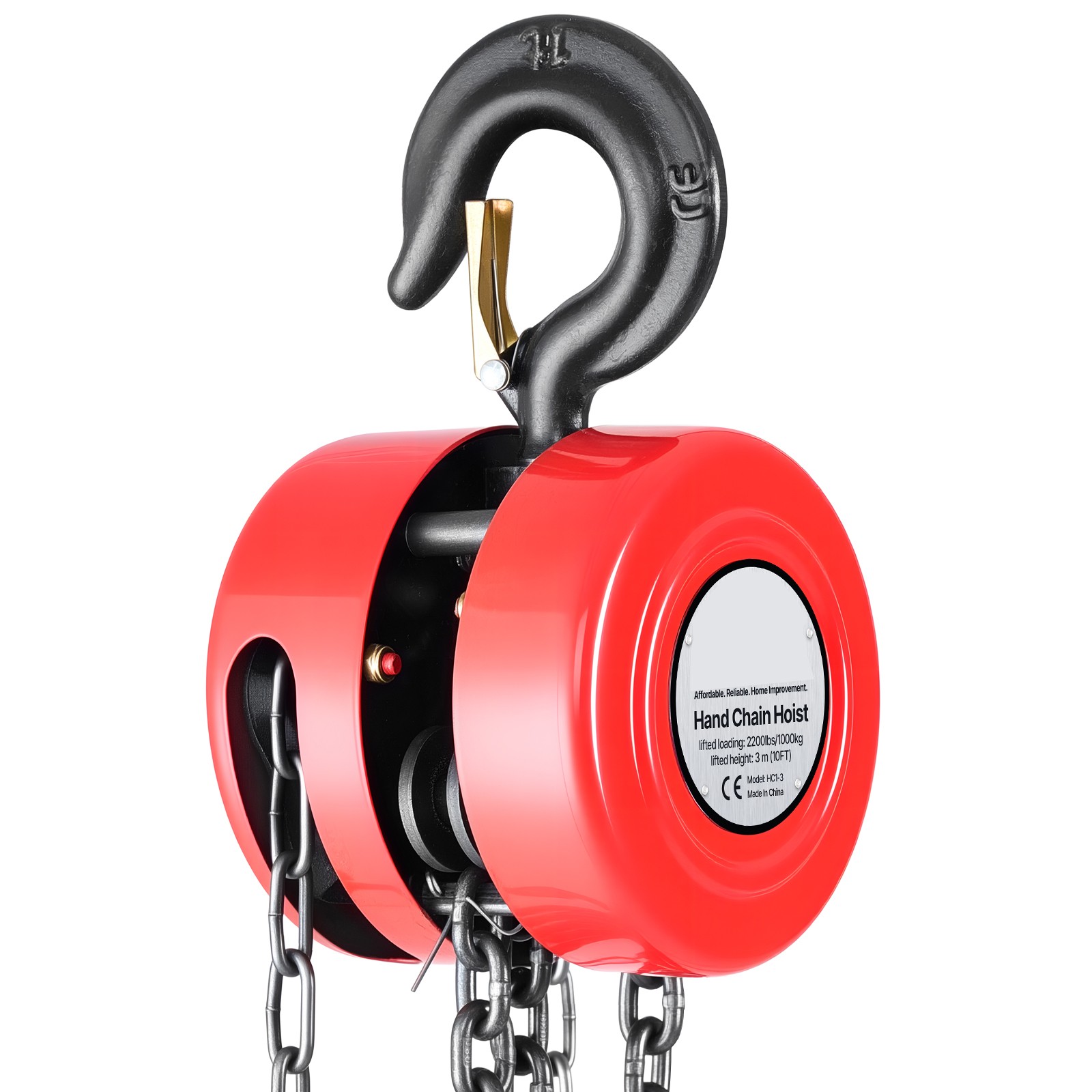 Uimoso Manual Chain Hoist 1 Ton/2Ton Capacity with G70 Chain 8/10/20ft Options