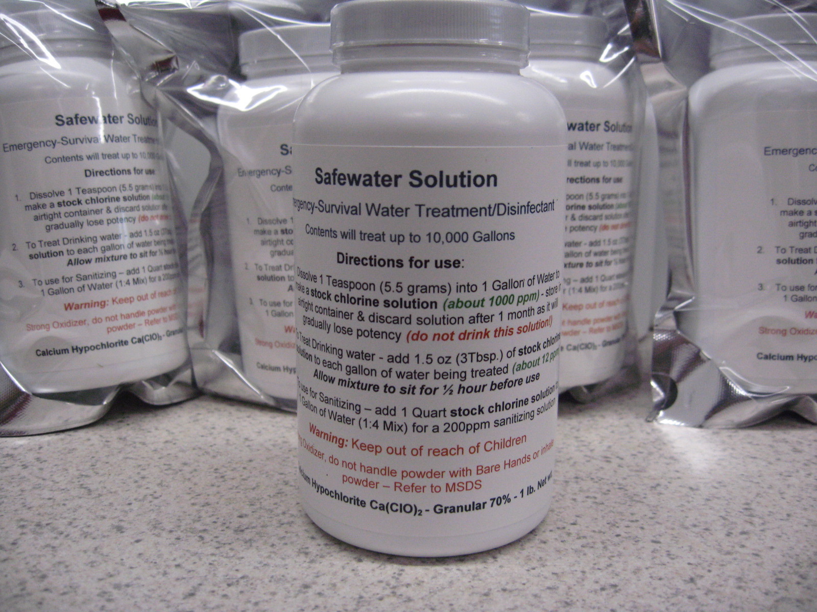 Calcium Hypochlorite-Emergency Survival Water Purifier – 1lb = 10,000 Gallons
