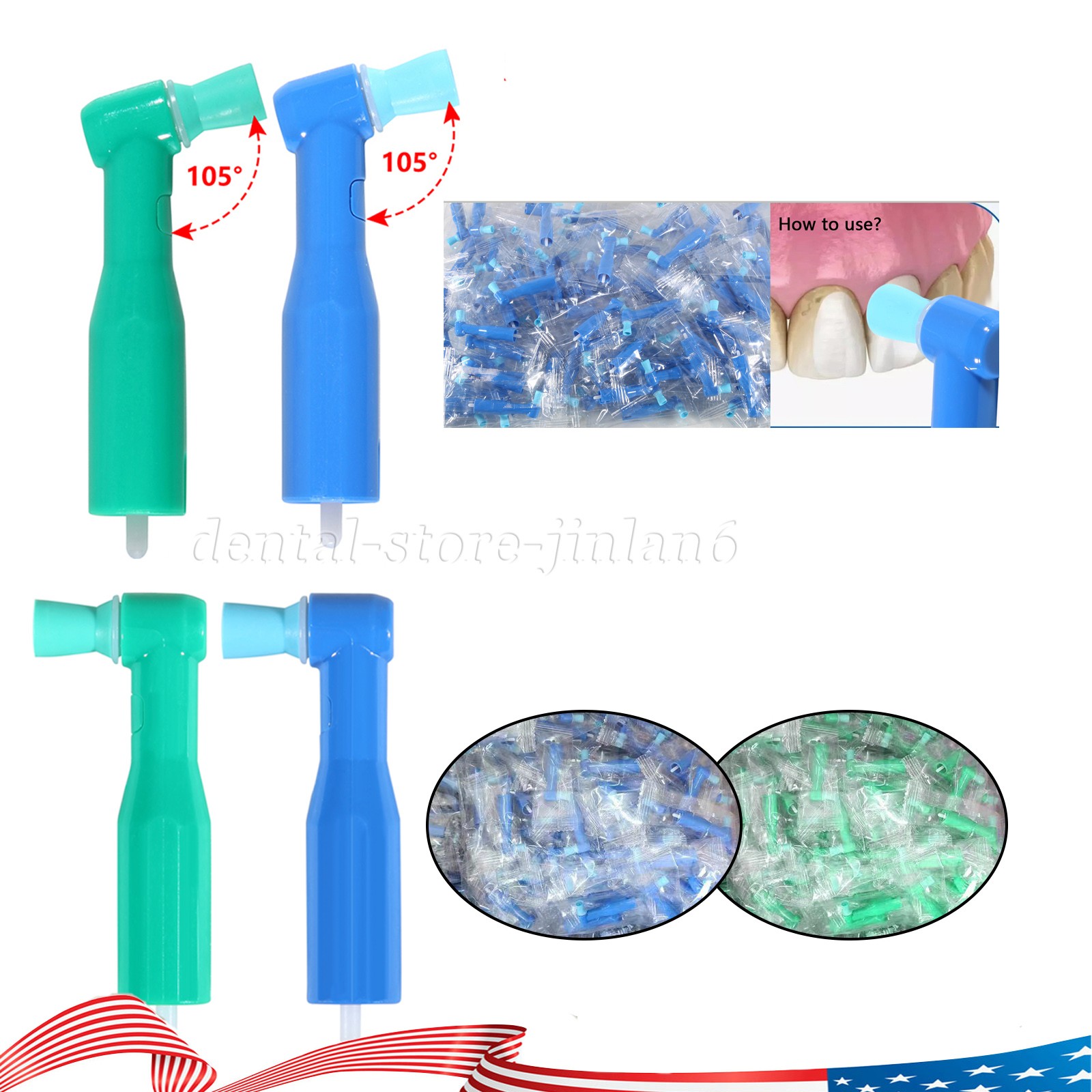 100/500/pk Top Prophy Angles Firm Cups Quality Dental Disposable Prophy Angle US