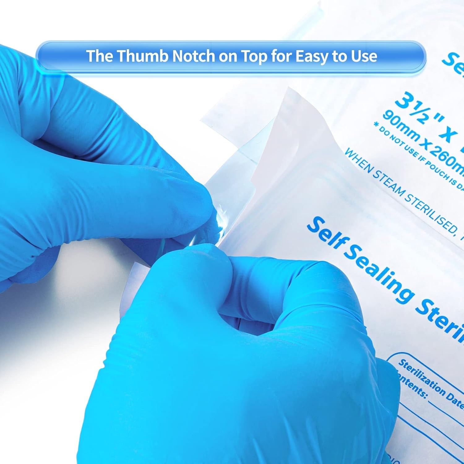 3.5 X 6.5 Self Sterilization Pouches for Dental Offices, 100 Pcs Self Seal St…