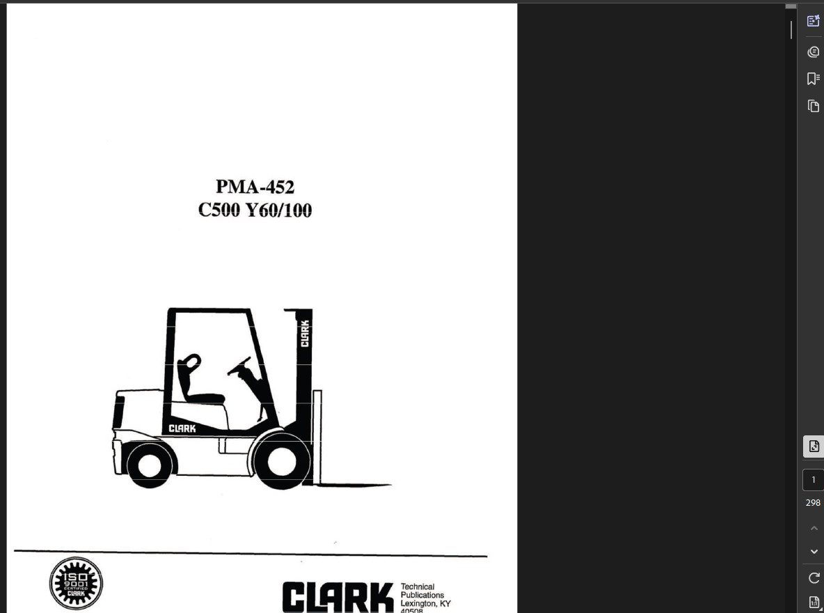 CLARK C500 Y70 FORKLIFT OPERATORS SERVICE REPAIR SHOP MANUAL PDF USB
