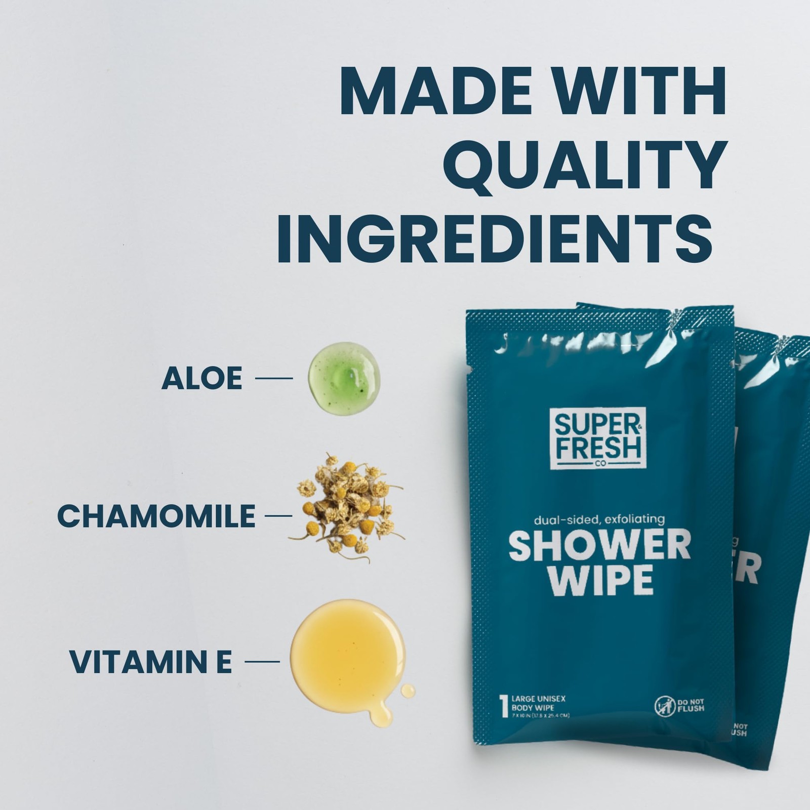 Super Fresh Shower Body Wipes, Travel Essentials for 10 Count (Pack of 1)