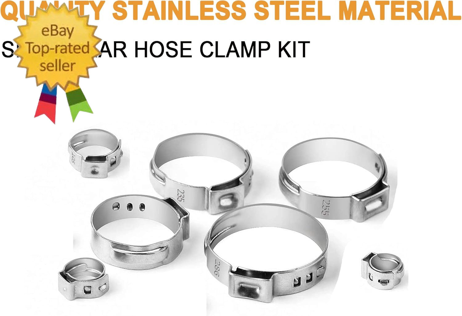 Single Ear Hose Clamps, Oetiker Clamps, 92Pcs(6.0Mm-22.6Mm) Crimp Pipe Clamps As