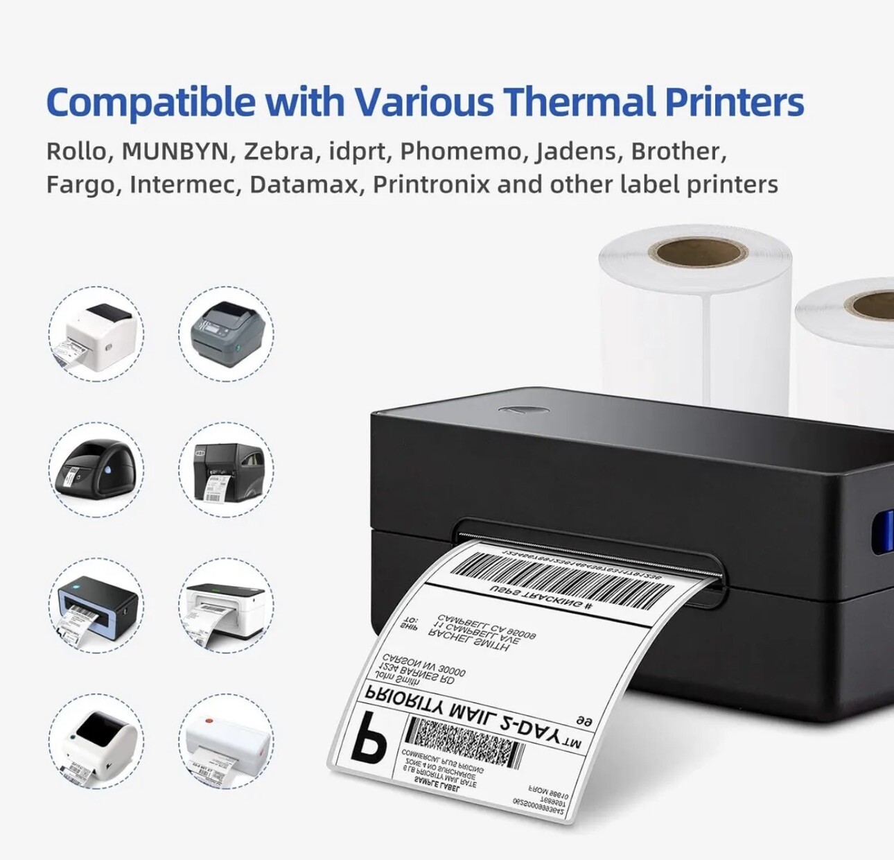 20 Rolls 4″ x 6″ Zebra 2844 Eltron ZP450 Direct Thermal Shipping Labels 250/roll