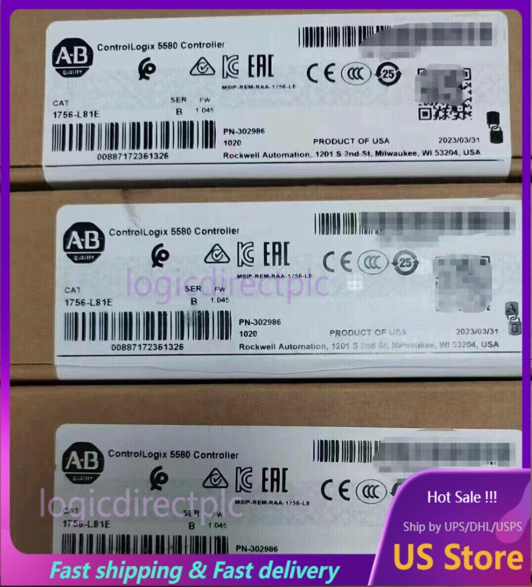 New Sealed Allen-Bradley 1756-L81E /B ControlLogix 5580 Processor 3MB 1756L81E