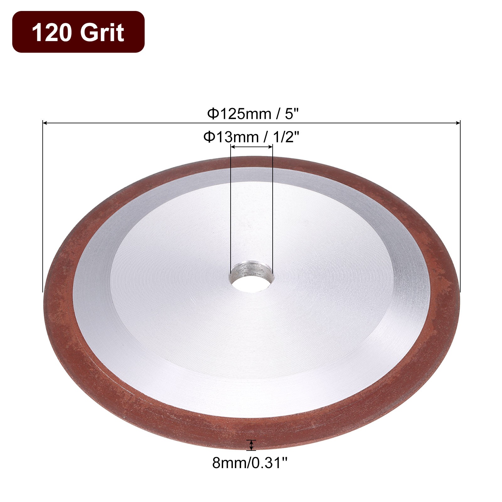 5 Inch x 1/2 Inch 150 Grit Resin Diamond Grinding Wheel for Carbide Metal