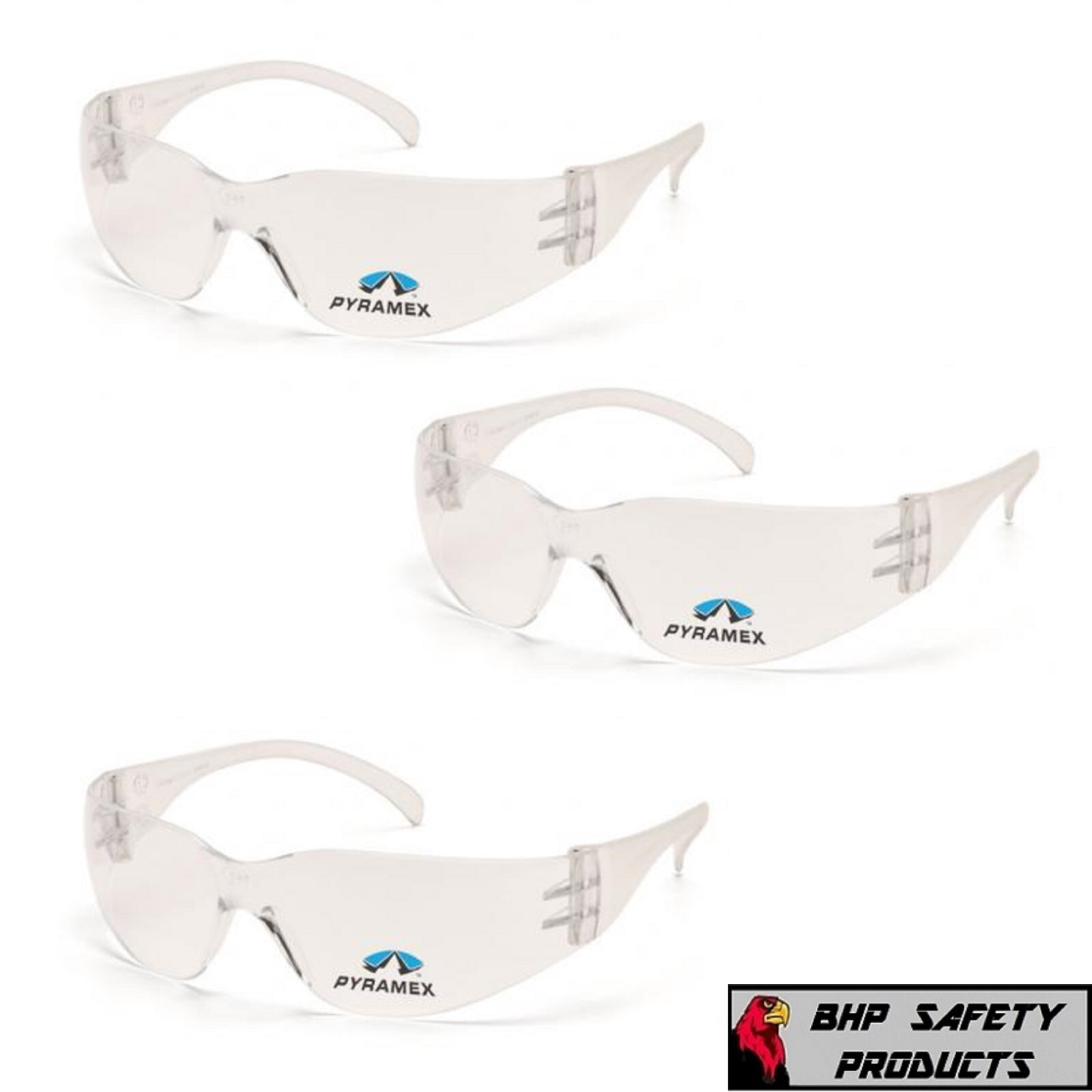 (3 PAIR) PYRAMEX INTRUDER READER SAFETY GLASSES BIFOCAL 2.5 CLEAR LENS S4110R25