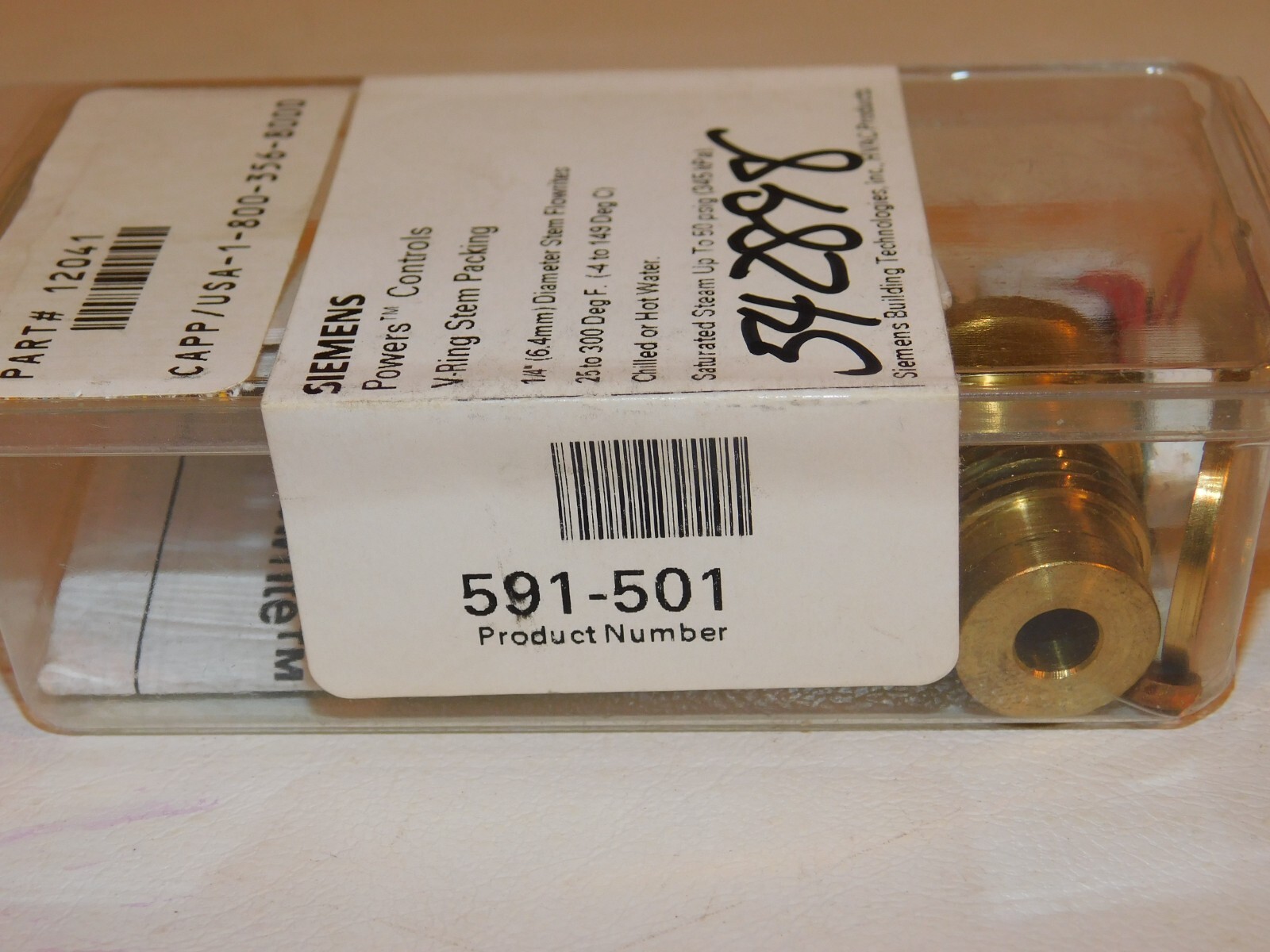 Siemens V-Ring Stem packing 1/4″ (6.4mm) Diameter Stem Flowrites 591-501 – NOS