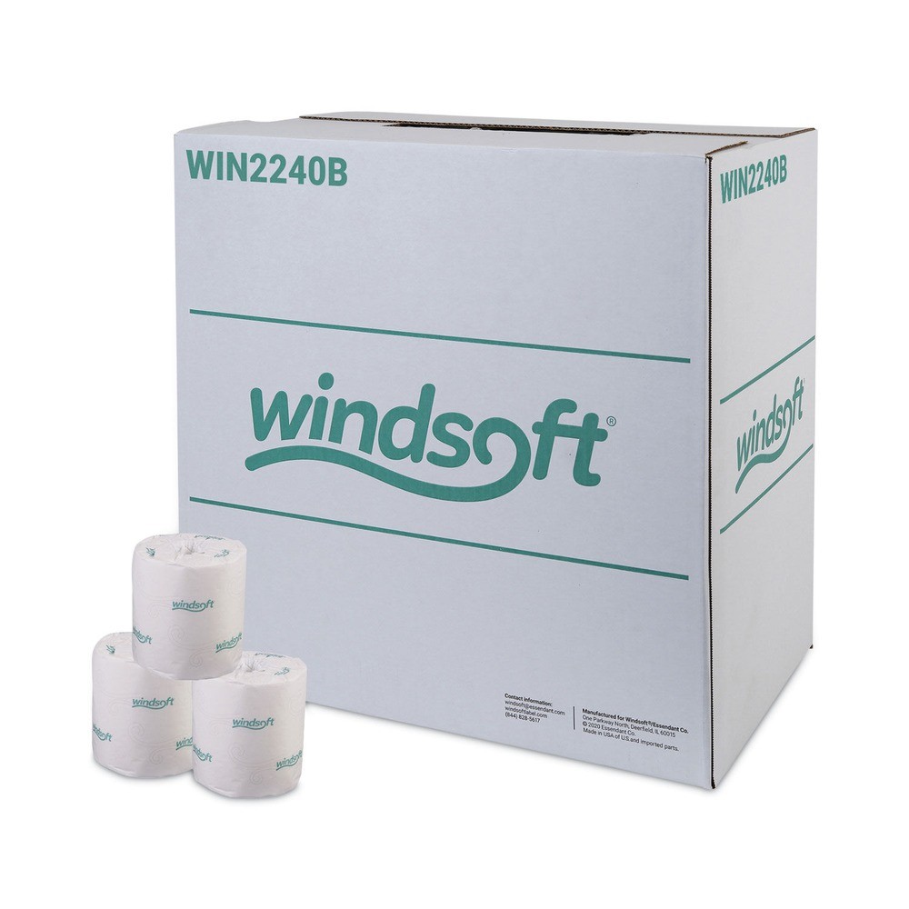 Windsoft 2240B 2-Ply Individually Wrapped Bath Tissue – White (96 Rolls/Carton)