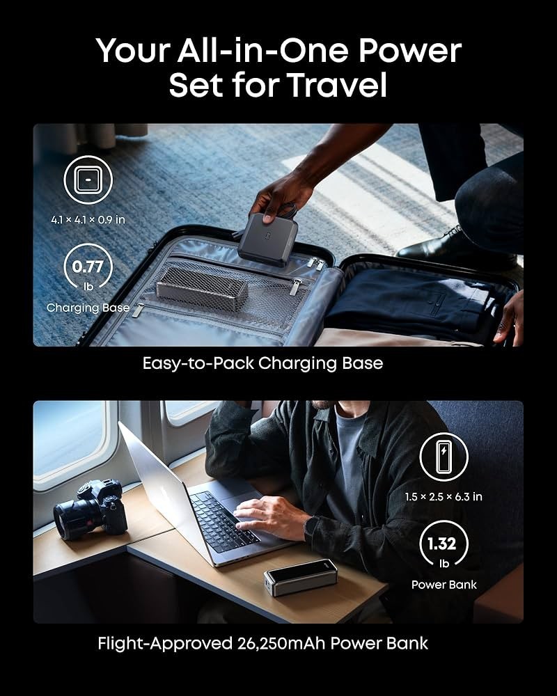 26K 300W Anker Prime Power Bank and Charging Base 26,250mAh 300W Max with Base