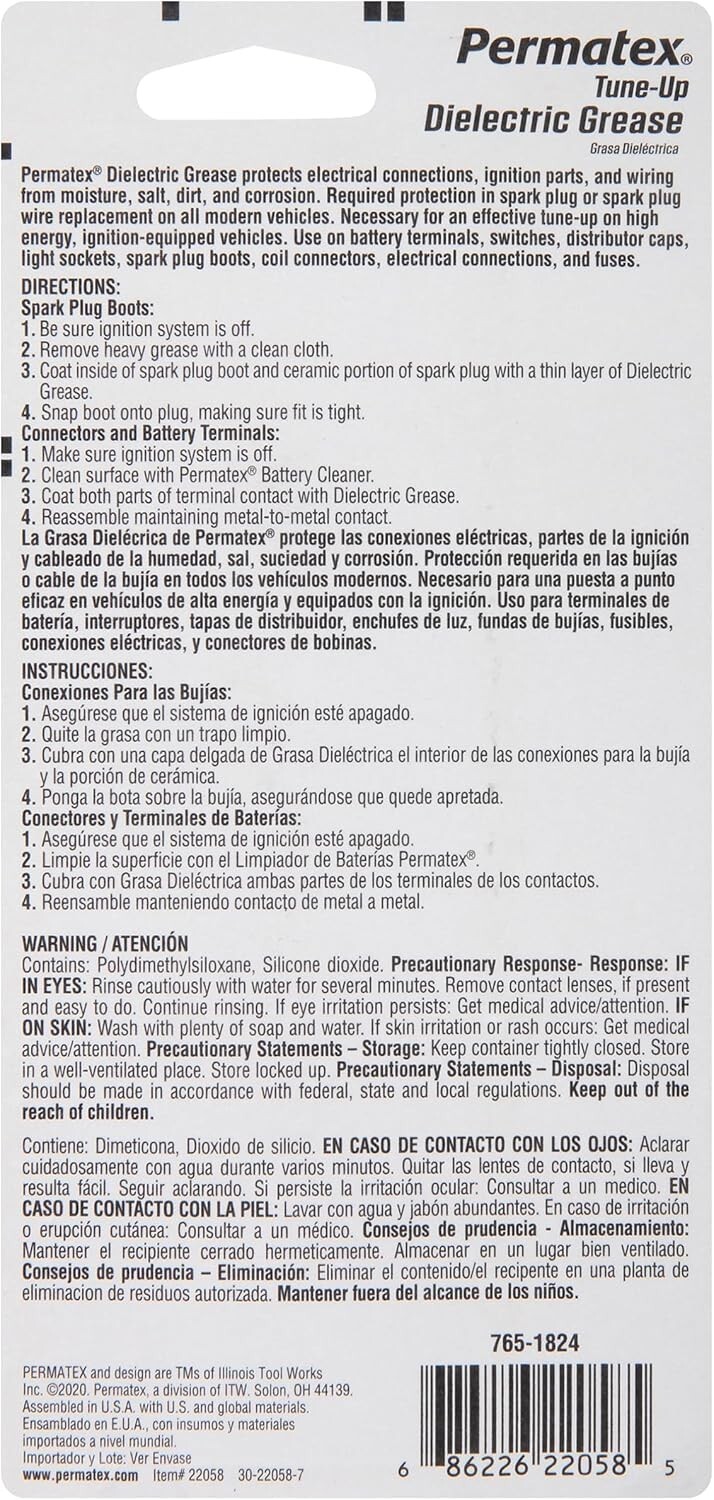 Permatex 22058 Dielectric Tune-Up Grease, 3oz. – High Performance Dielectric Gre