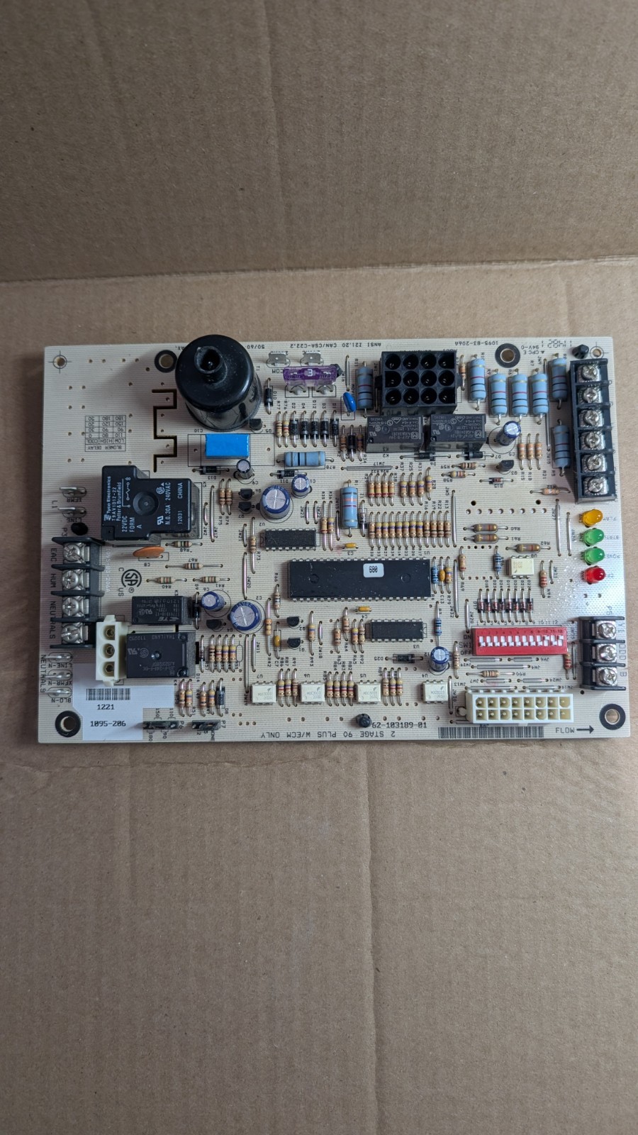 1095-206 Rheem Ruud Weather King 62-103189-01 Furnace Control Board Tested