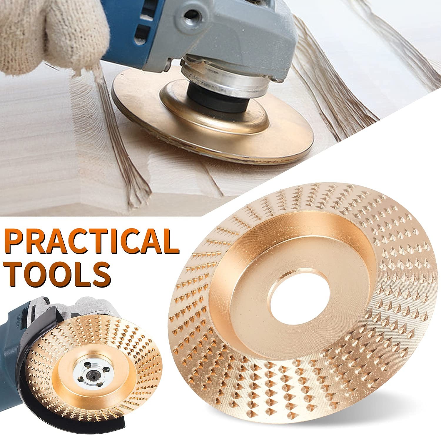 3Pcs Wood Shaping Wheel with Reducer Bushings For 4 4.5 Inch Grinder