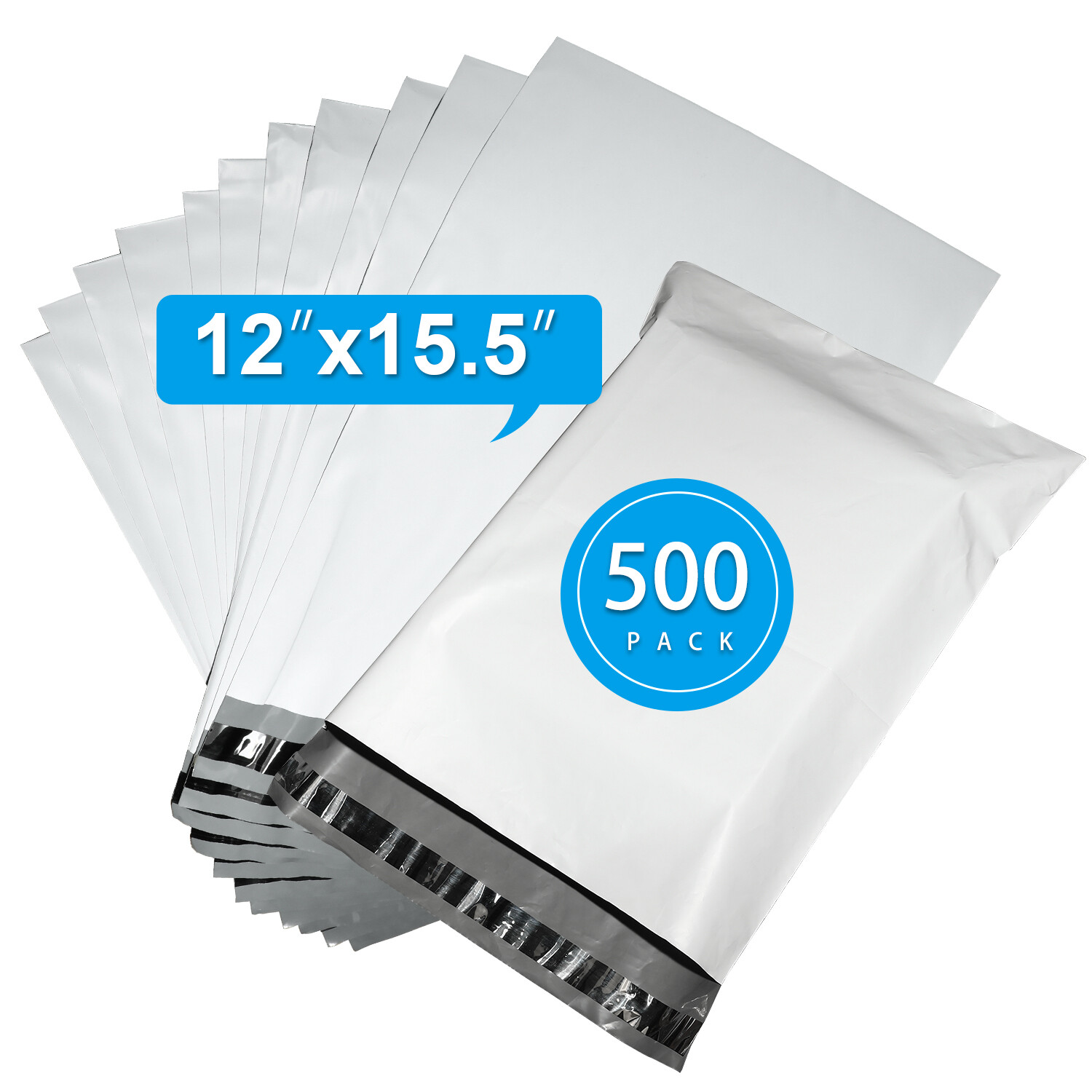 500 Bags 12×15.5″ 2.5 Mil Poly Mailers Plastic Envelopes Shipping Bags
