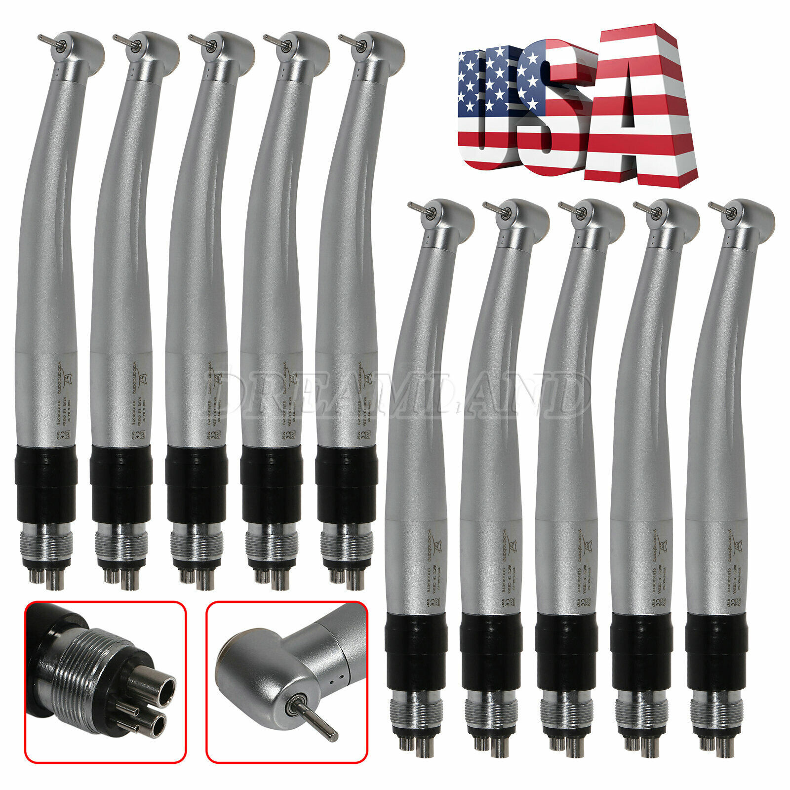 1-10 NSK STYLE Dental high speed handpiece with 4hole quick coupler connect USA