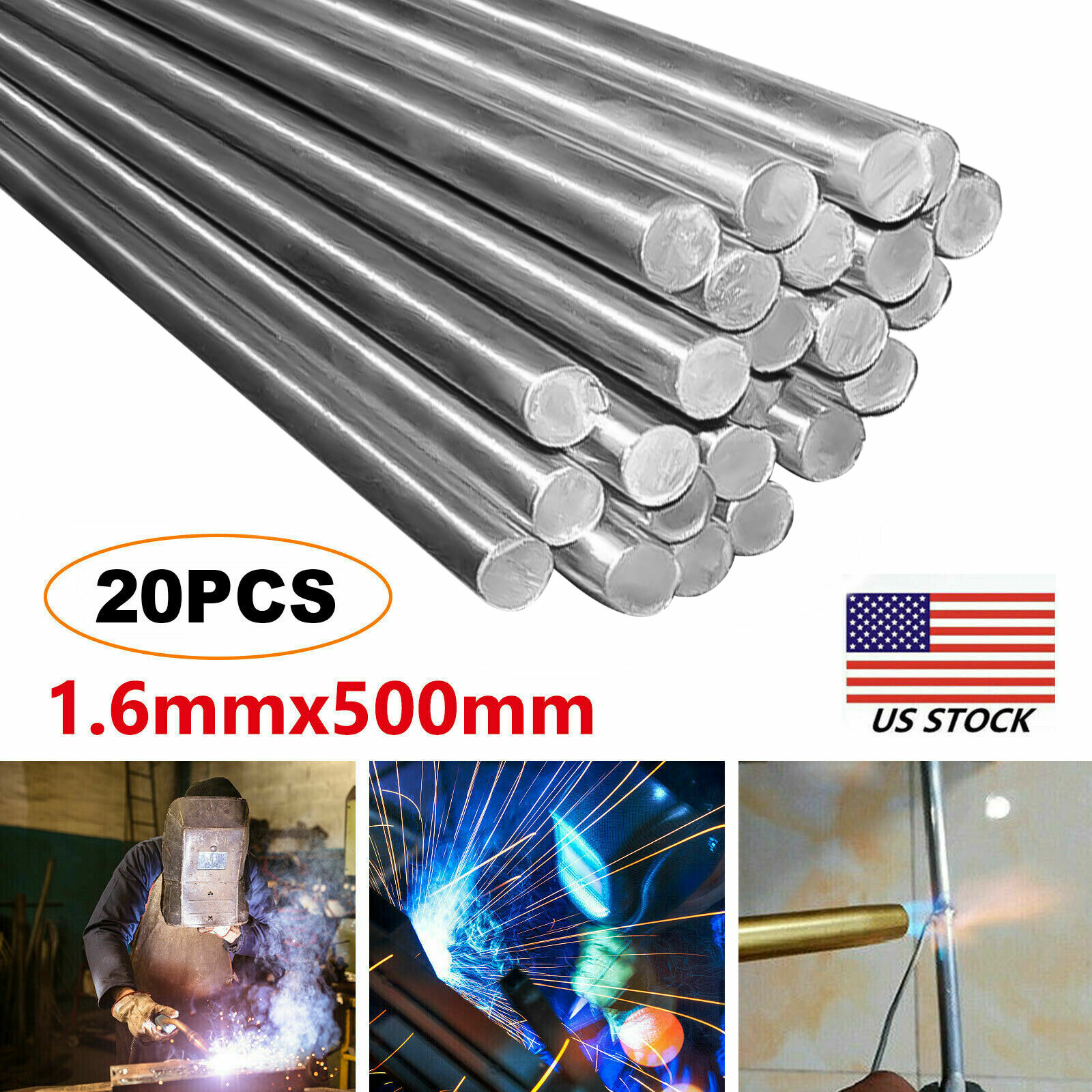Easy Melt Welding Rods Low Temperature Aluminum Wire Brazing 20pcs – 1.6mm*500mm