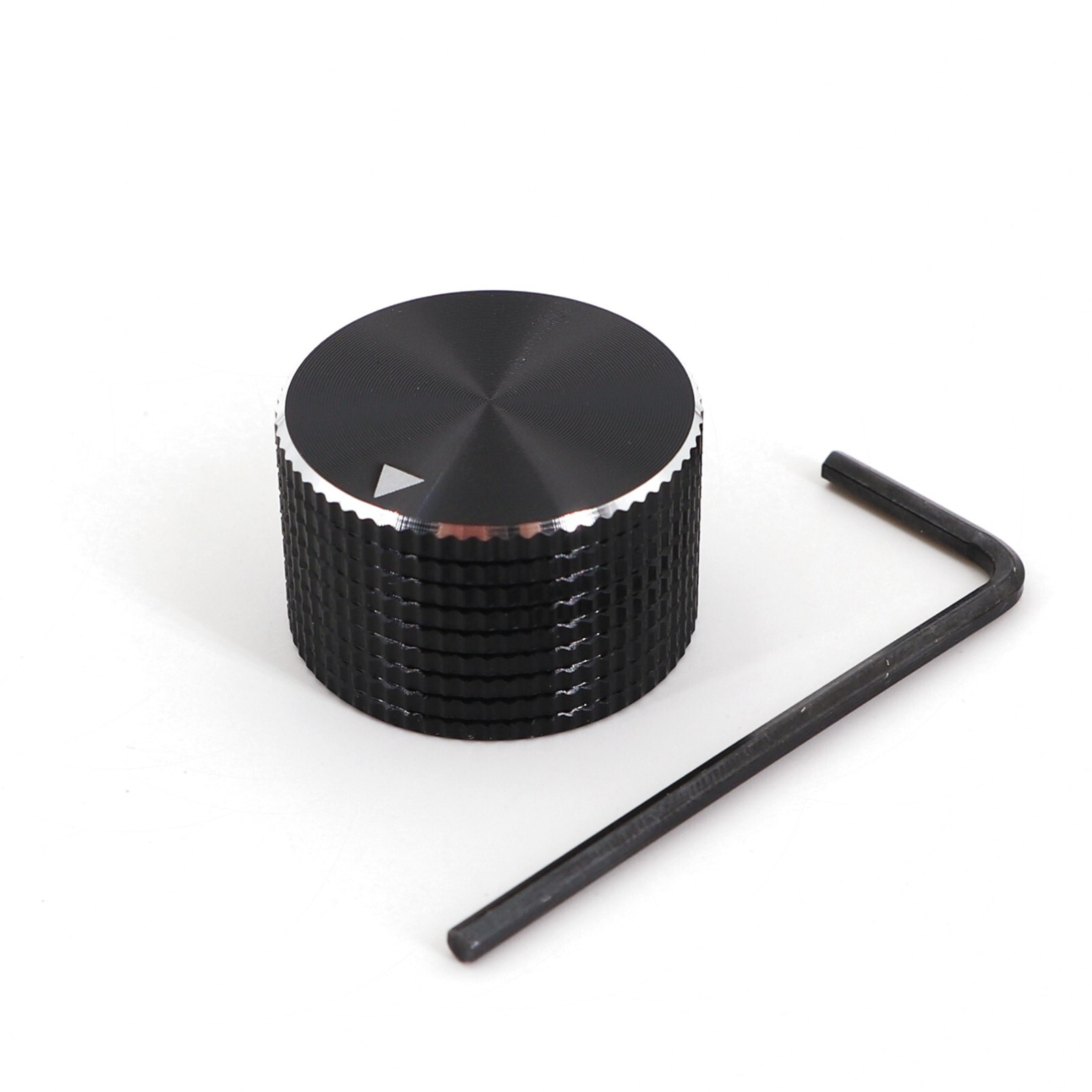 10Pcs 6.4mm 1/4” Black Aluminum 25 x 15.5mm Amplifier Audio Volume Rotary Knob