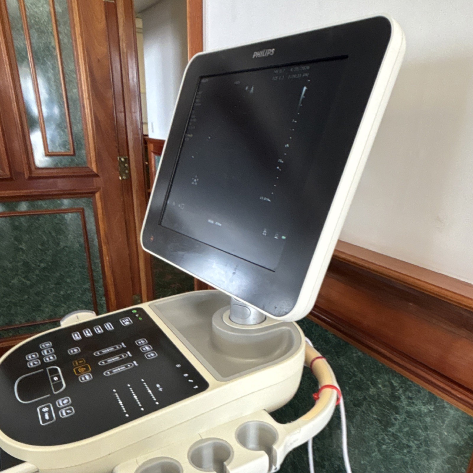 Philips Sparq Cart Mounted Ultrasound Machine Color Doppler with 3 probes