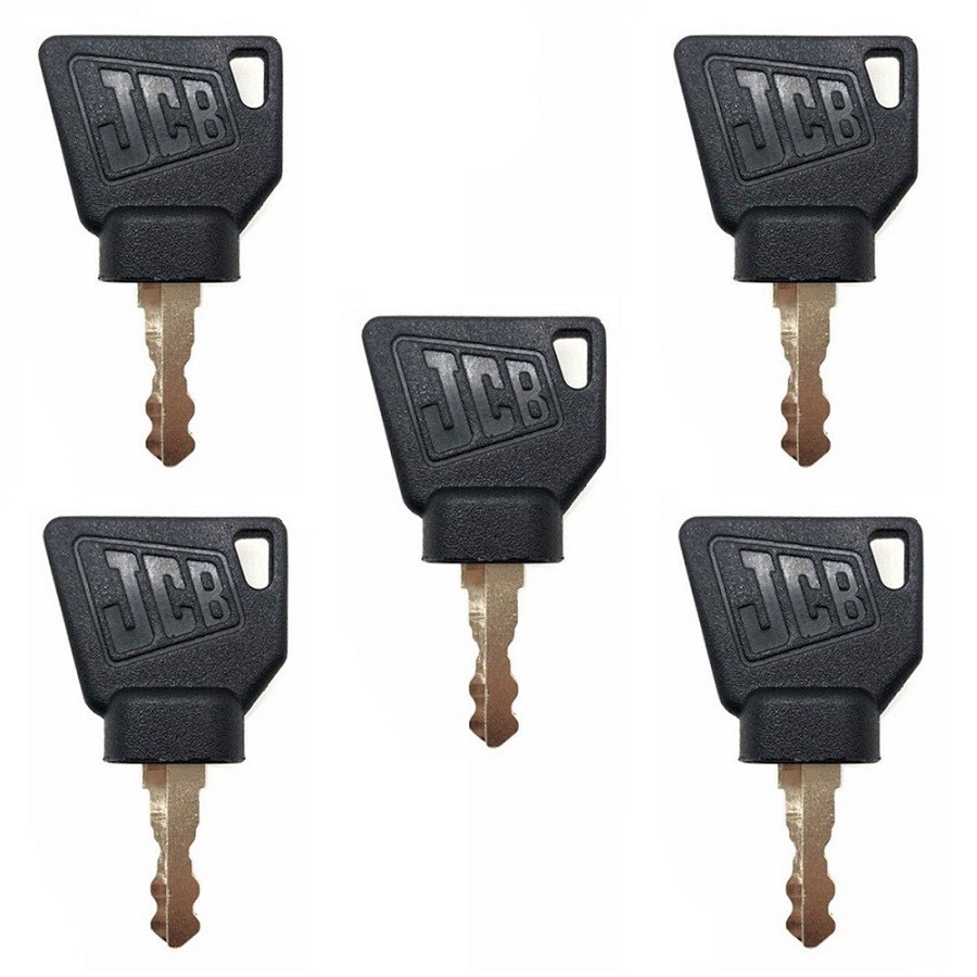 5 JCB Heavy Equipment Ignition Keys- Factory Original – OEM Logo 701/45501
