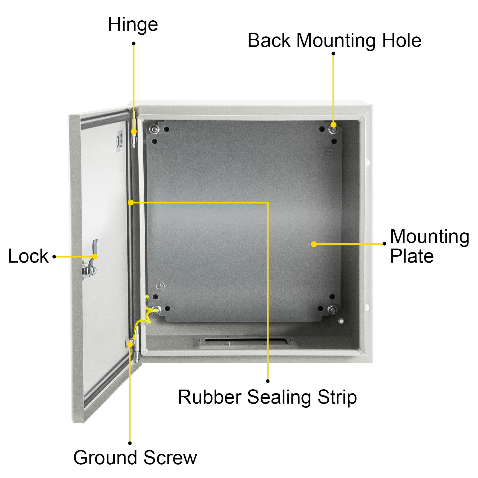 VEVOR Steel Electrical Box Electrical Enclosure Box 8 x 8 x6” Carbon Steel IP65