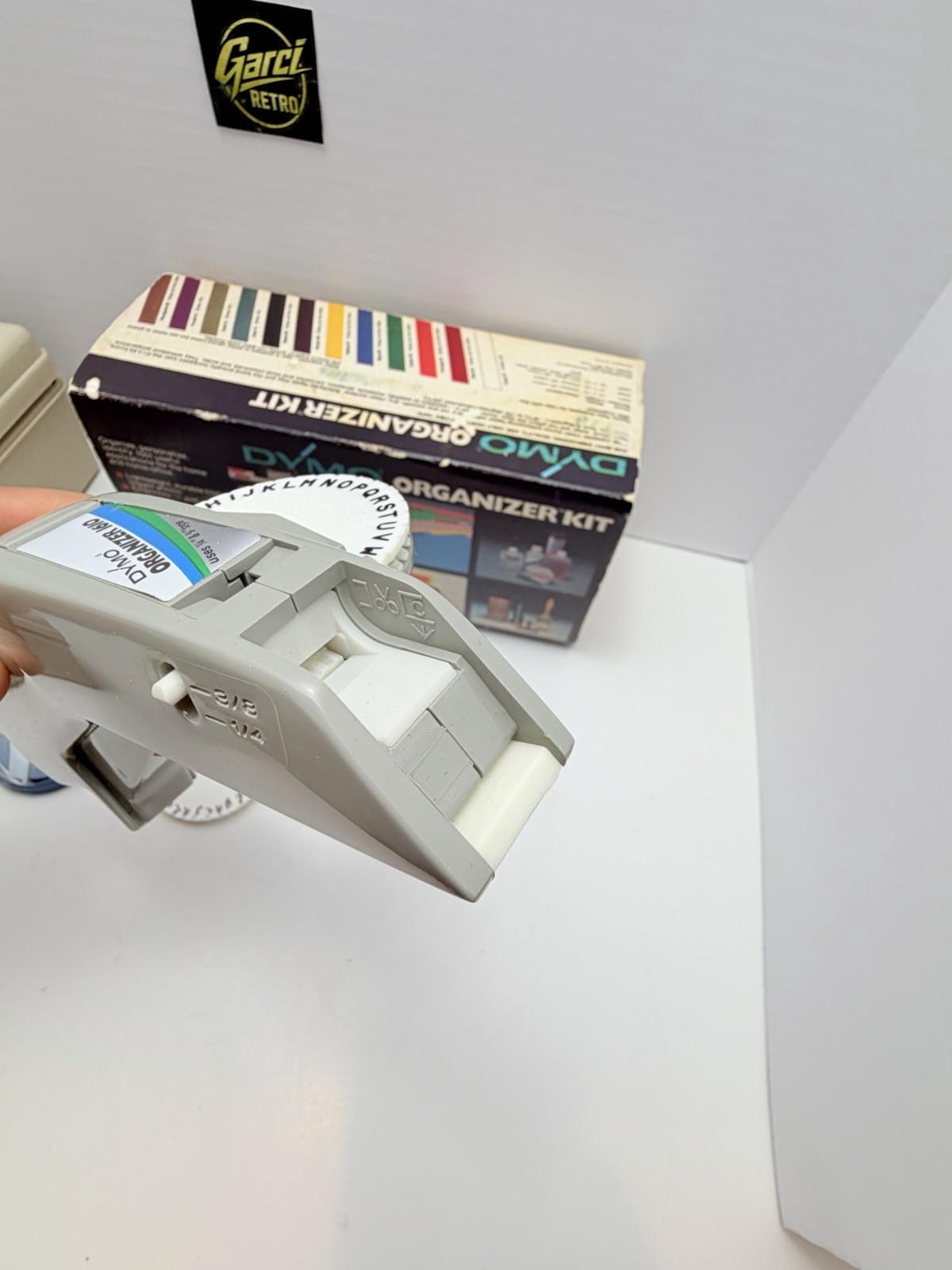 Vintage DYMO Organizer 1610 Label Maker in Original Case w/2 Extra Wheels/Tape