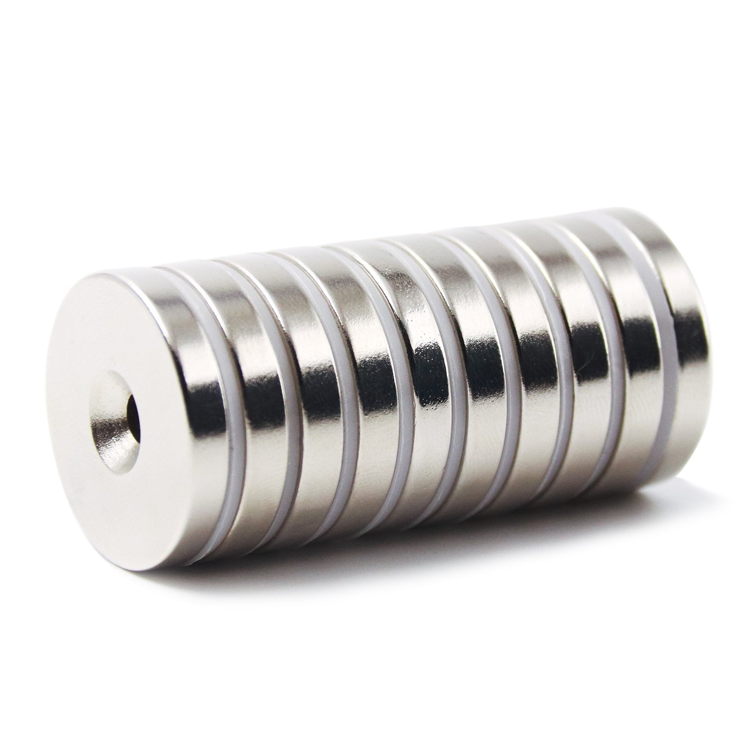 10 50 Strong Countersunk Ring Magnets 3/4″ x1/8 ” Hole 3mm Rare Earth Neodymium