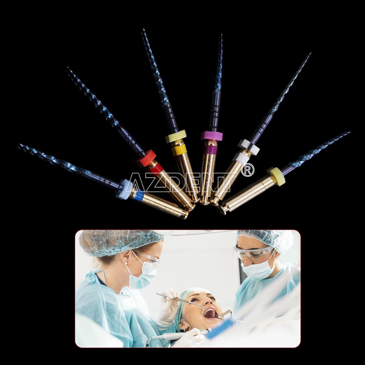 5 Packs Dental Rotary Heat Activated Canal Root Files Needles 25mm Engine Use
