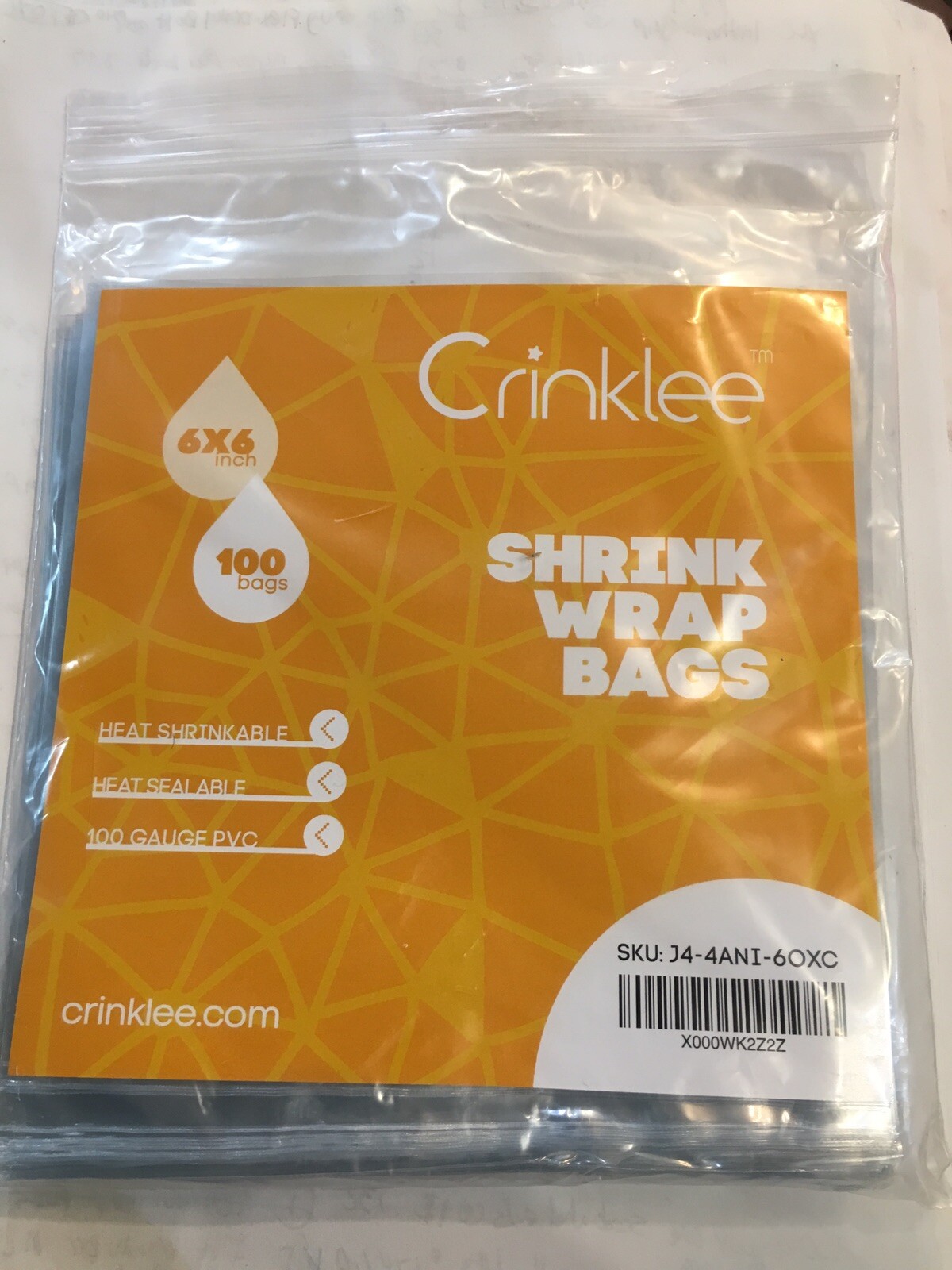 1000 -6″x6″ SHRINK WRAP BAGS for packaging crafts, CDs, soaps, candles + more.