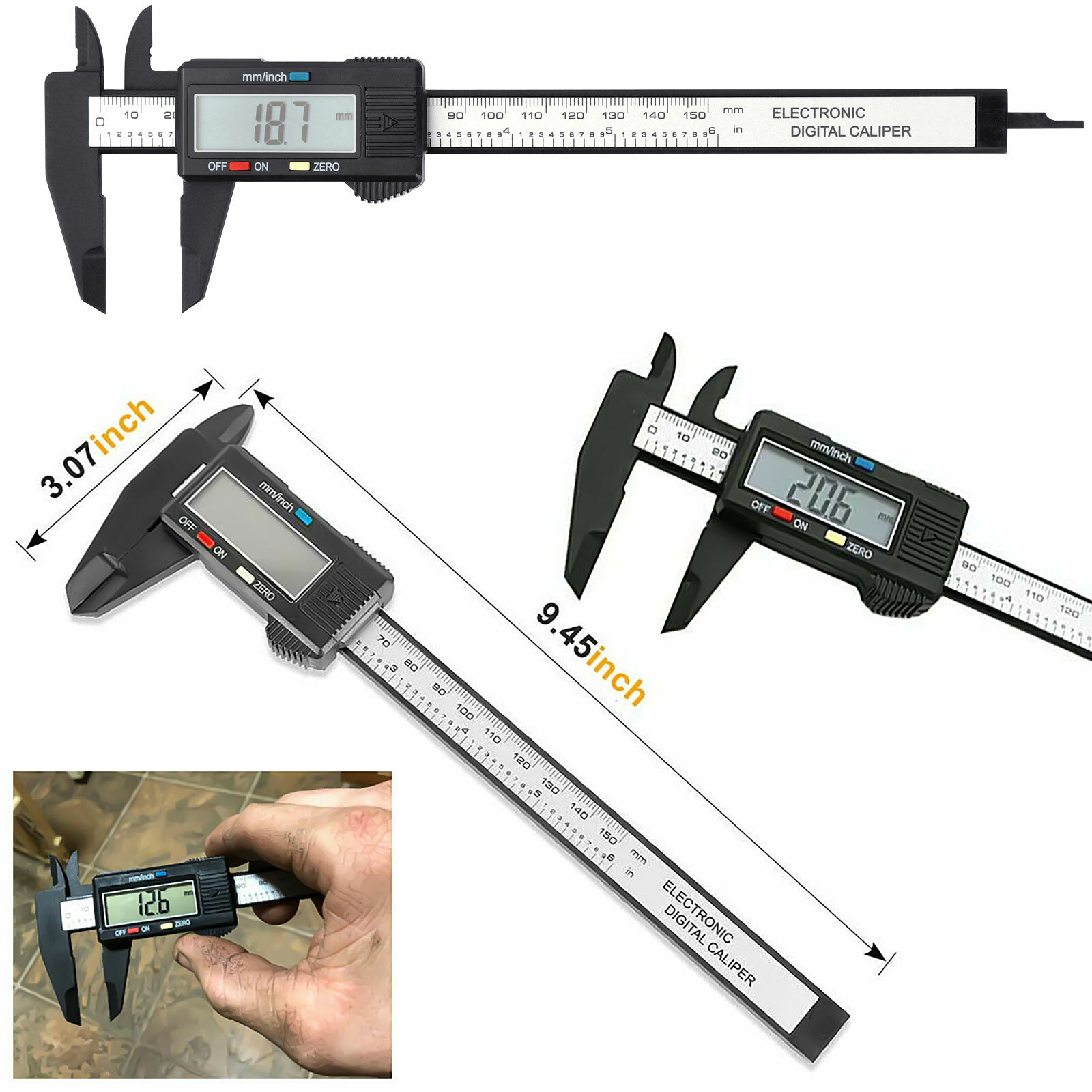 6″ Micrometer Digital Measuring Tool Caliper Vernier Gauge Metric 150mm 6-inch