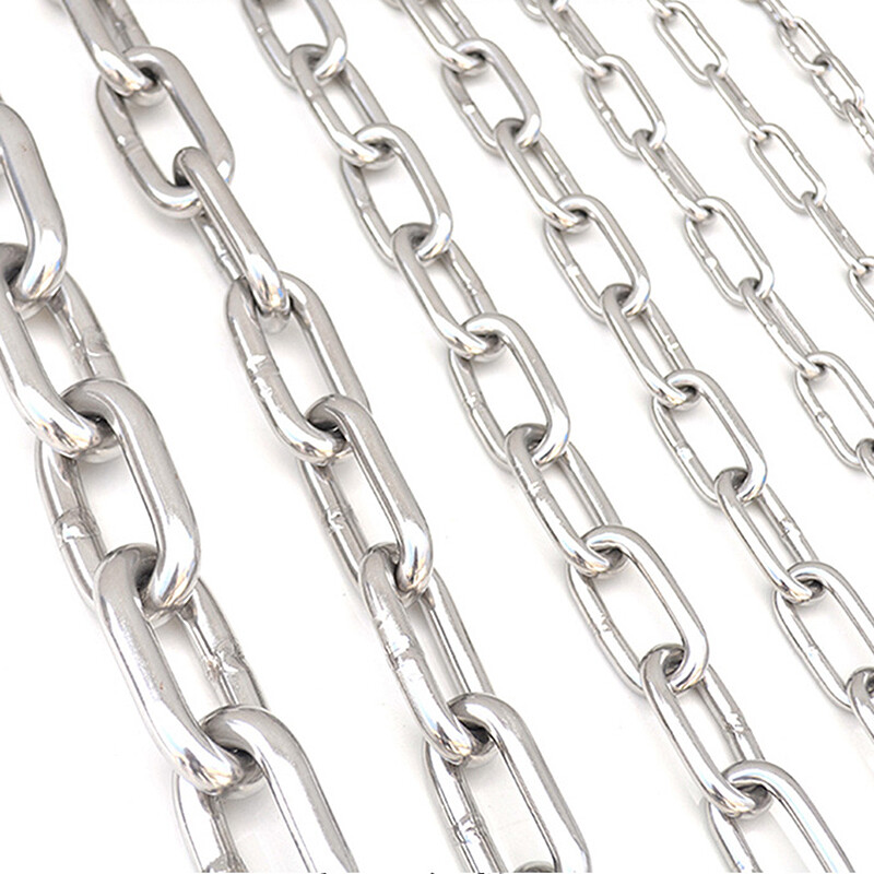 304 Stainless Steel Long Links Chain 1.2mm~12mm Welded Security Links Hanging