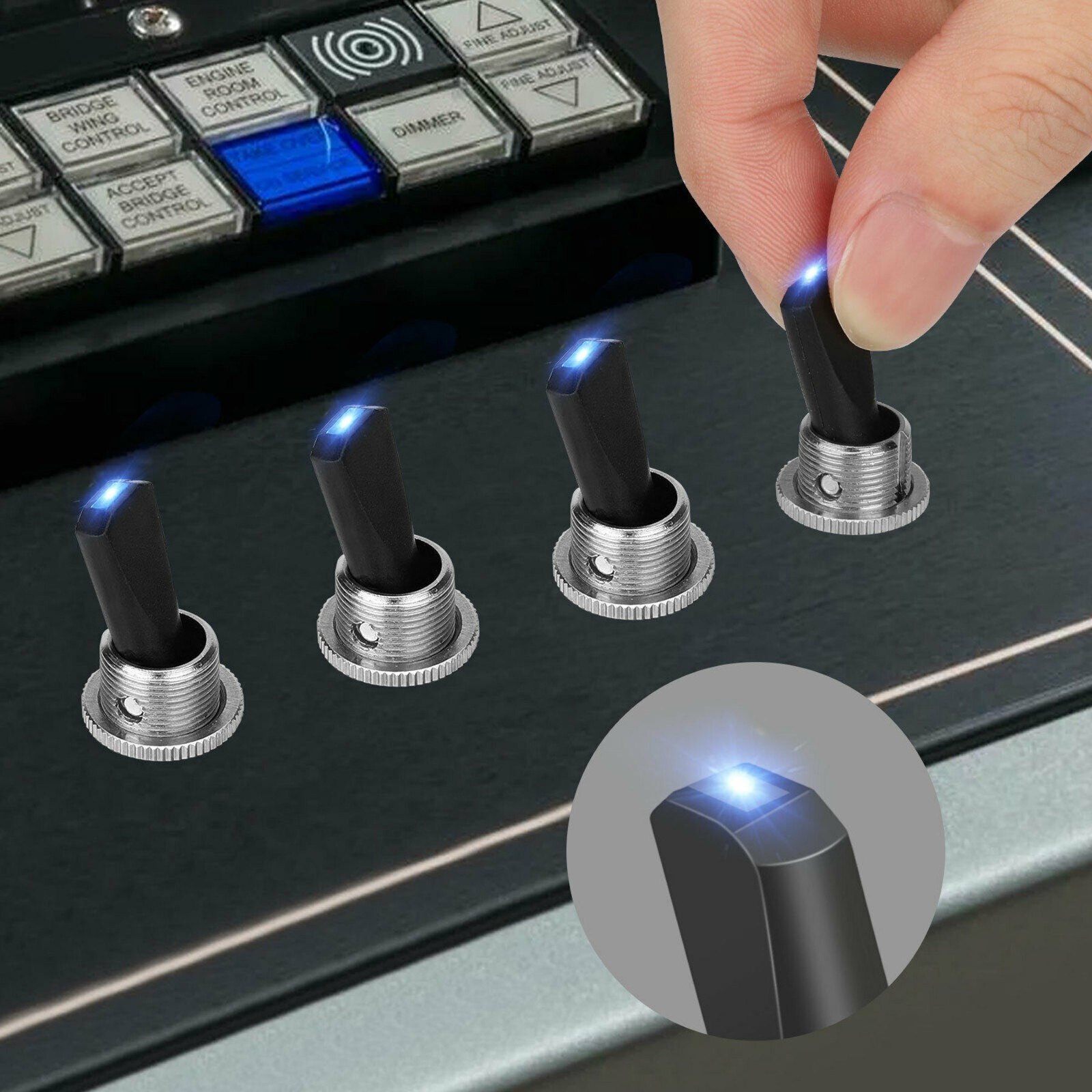 3Pcs 12V 30A Blue LED Light Toggle Rocker ON/OFF Switch 3Pin Marine Car Boat ATV