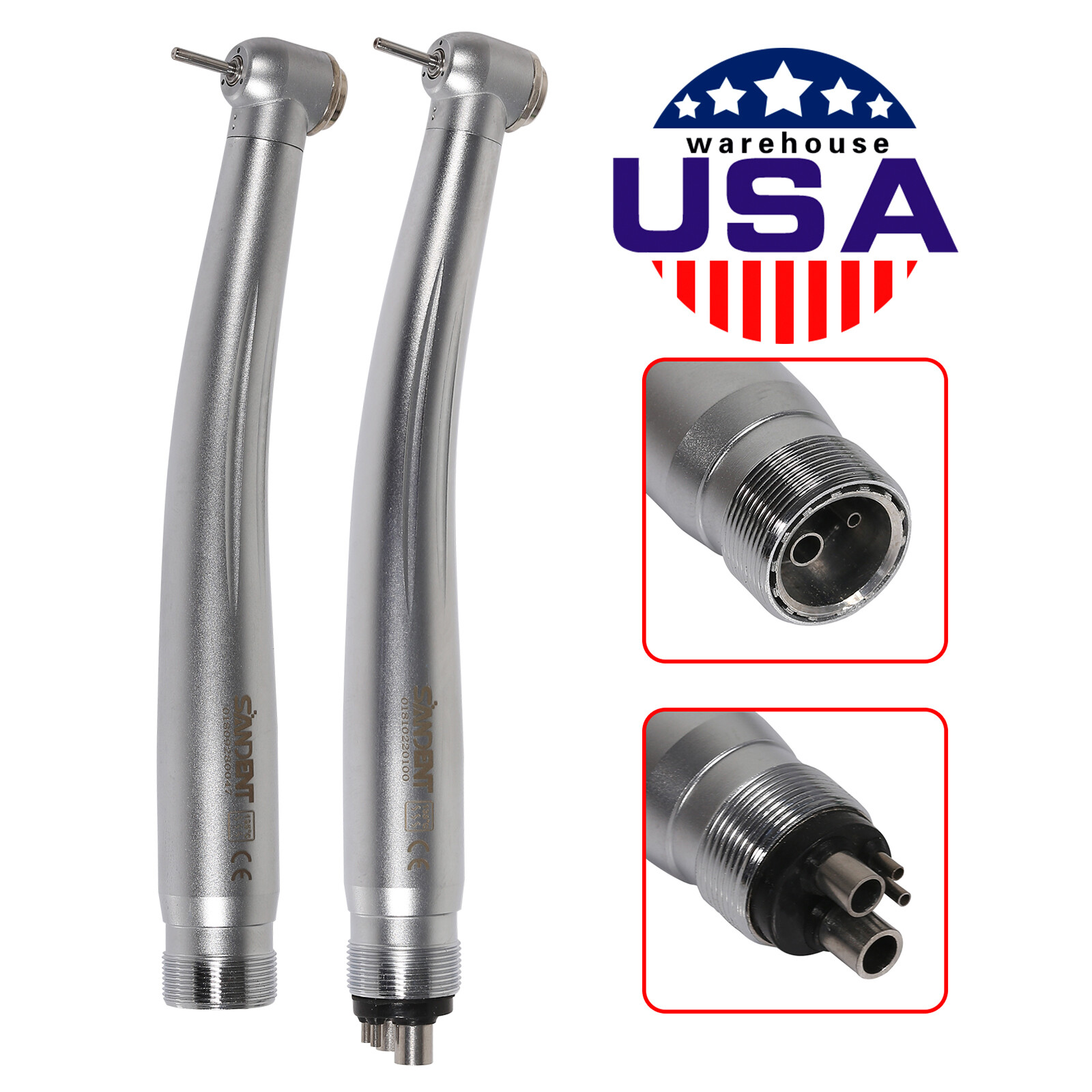 USA SANDENT NSK Style Dental High/Fast Speed Air Turbine Handpiece Push 2/4Holes