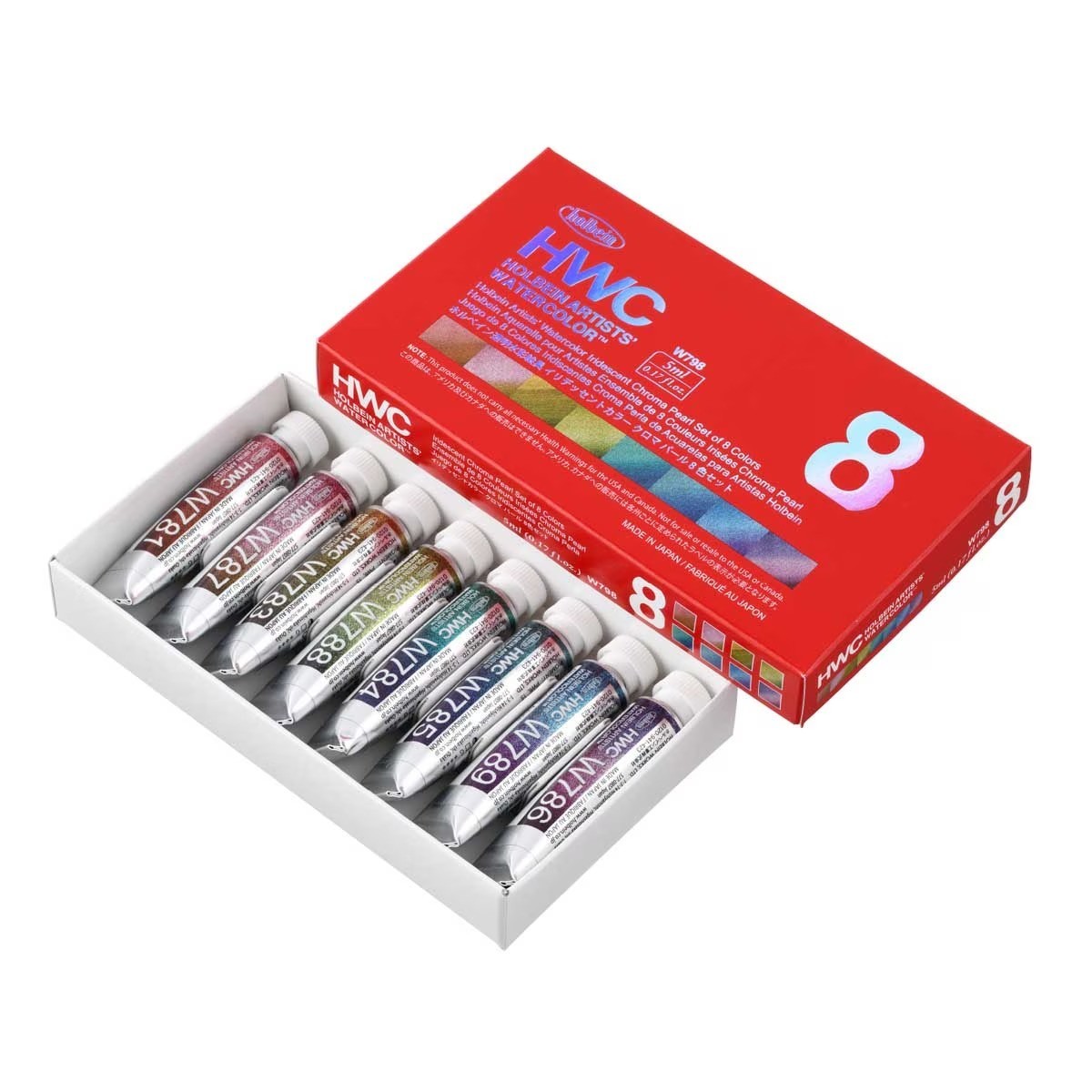 Holbain Iridescent Watercolor Chroma Shine & Chroma Pearl 16 Colors Set 5ml