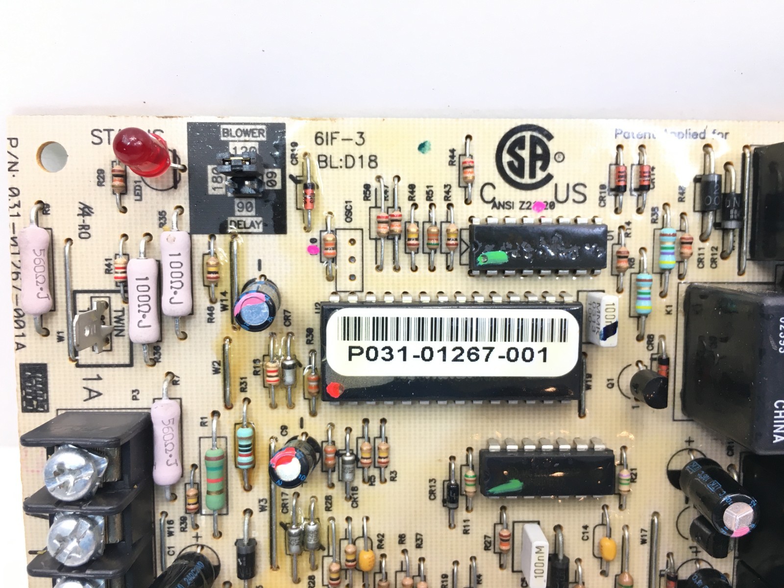 York Coleman P031-01267-001 Furnace Control Board SOURCE1 031-01267-001A #V108