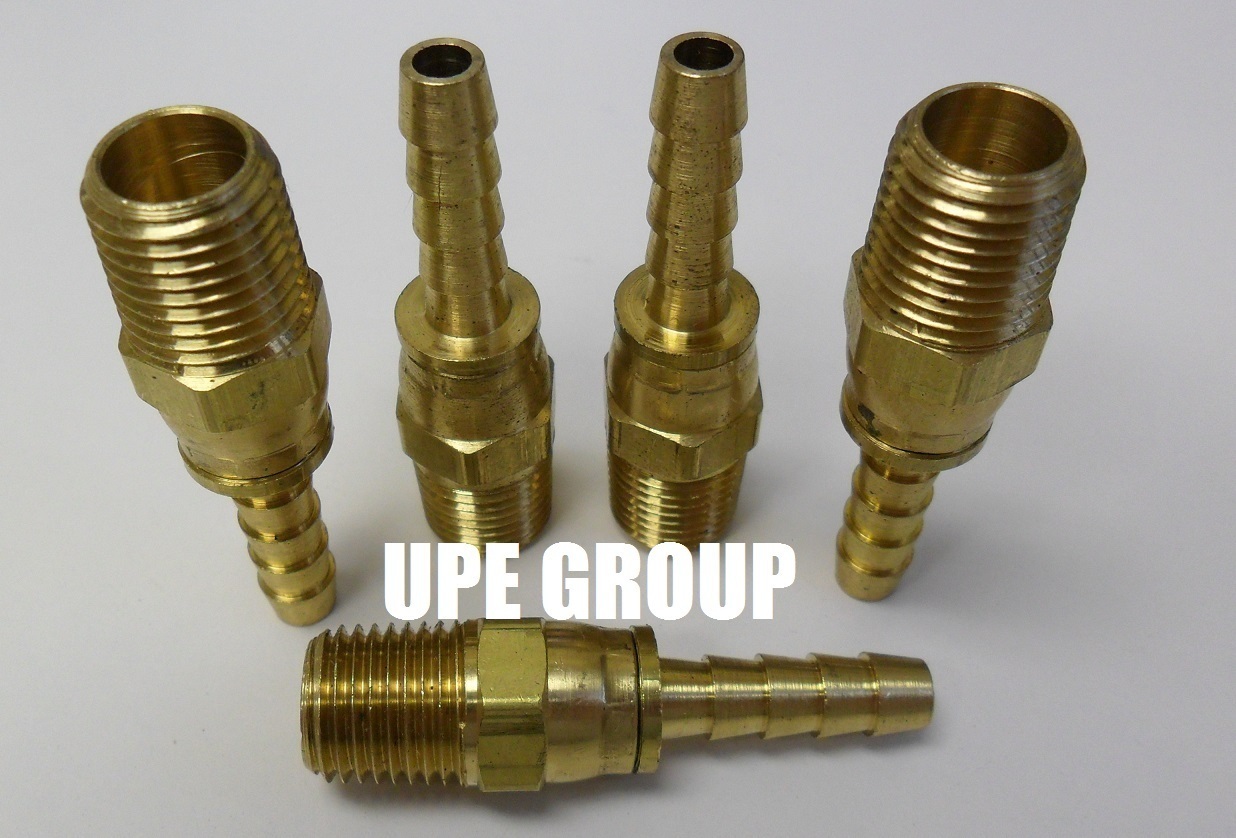 (25 PACK) 1/4 SWIVEL HOSE BARB X 1/4 MALE NPT Brass Fitting Gas Fuel Water Air