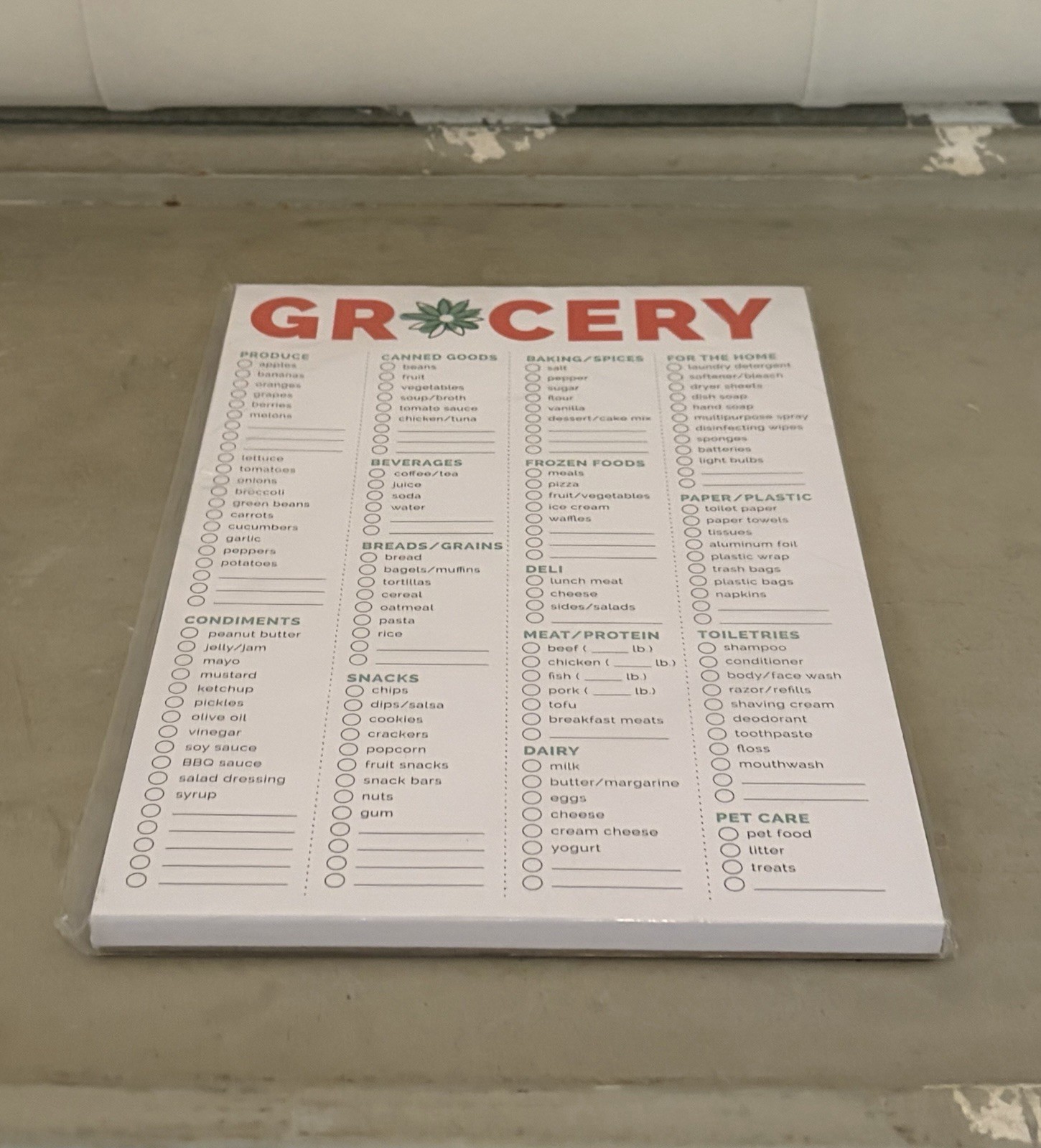 Bloom Daily Planners Grocery Pad Checklist Notepad, 6 x 9 in