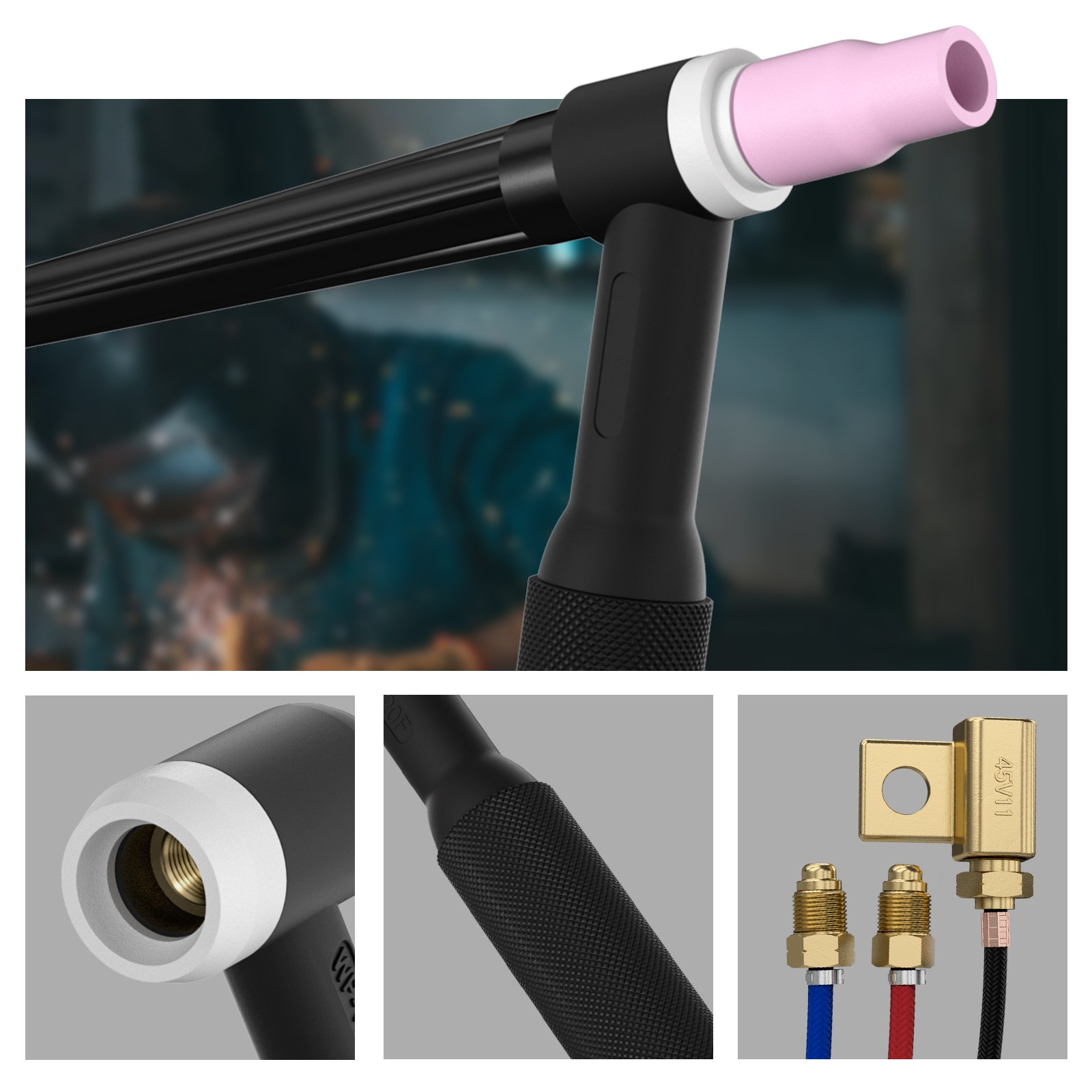 WP-20F Water-Cooled Flex Head 25ft TIG Welding Torch with 45V11 Adapter