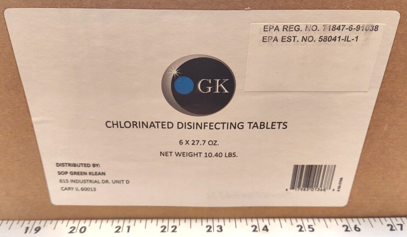 Green Klean Chlorinated Disinfecting Sanitizer Electrostatic Tablets (lot of 6)