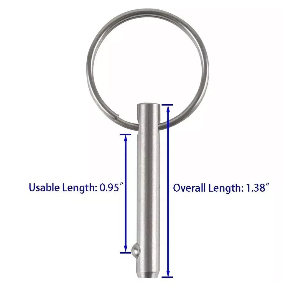 Small Quick Release Pin 3/16″ Stainless Steel Bimini Top Marine Hardware 4 Pack