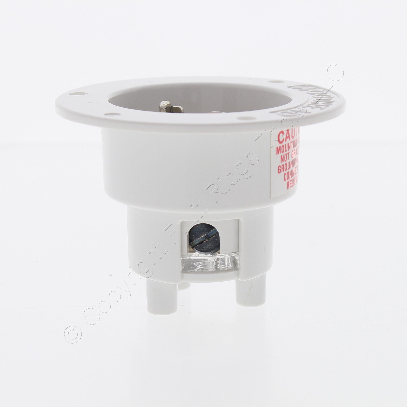 Woodhead 2407MB Safeway Male Flanged Inlet 3P3W 15A 125V 10A 250V Non-NEMA
