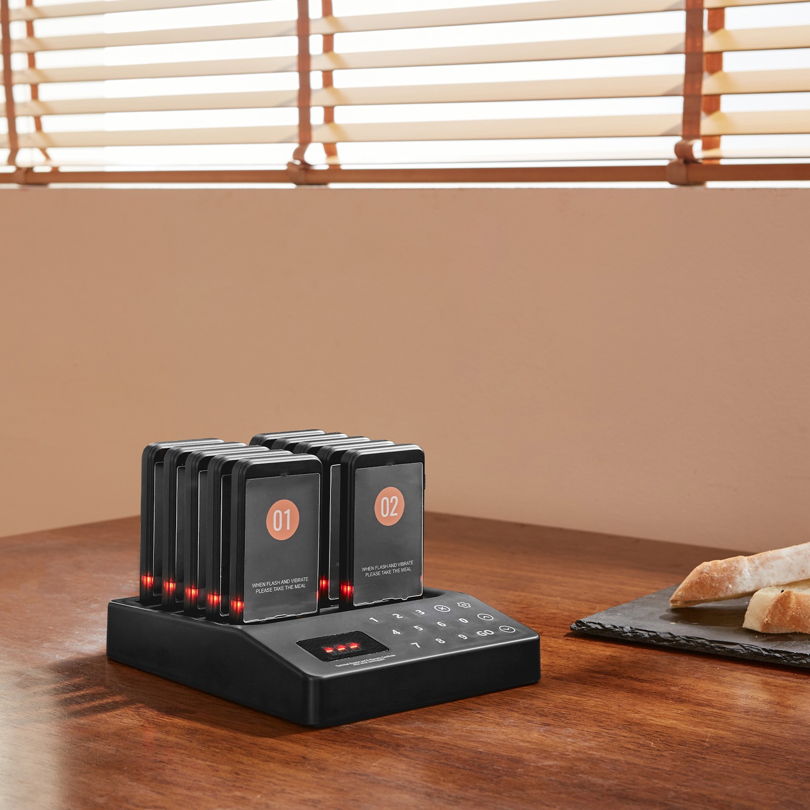 VEVOR Restaurant Wireless Pager System 10 Beepers Guest Queuing Calling Touch