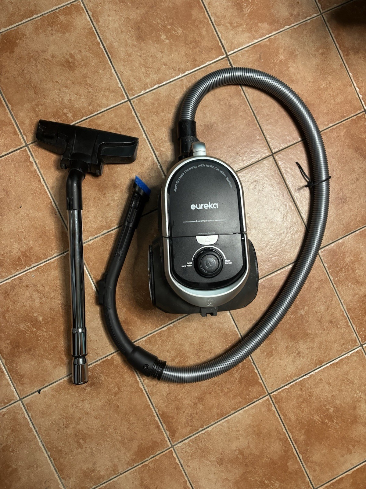 Eureka Bagless Canister Vacuum NEN180 Corded HEPA Multi-Surface Floor Tool Brush